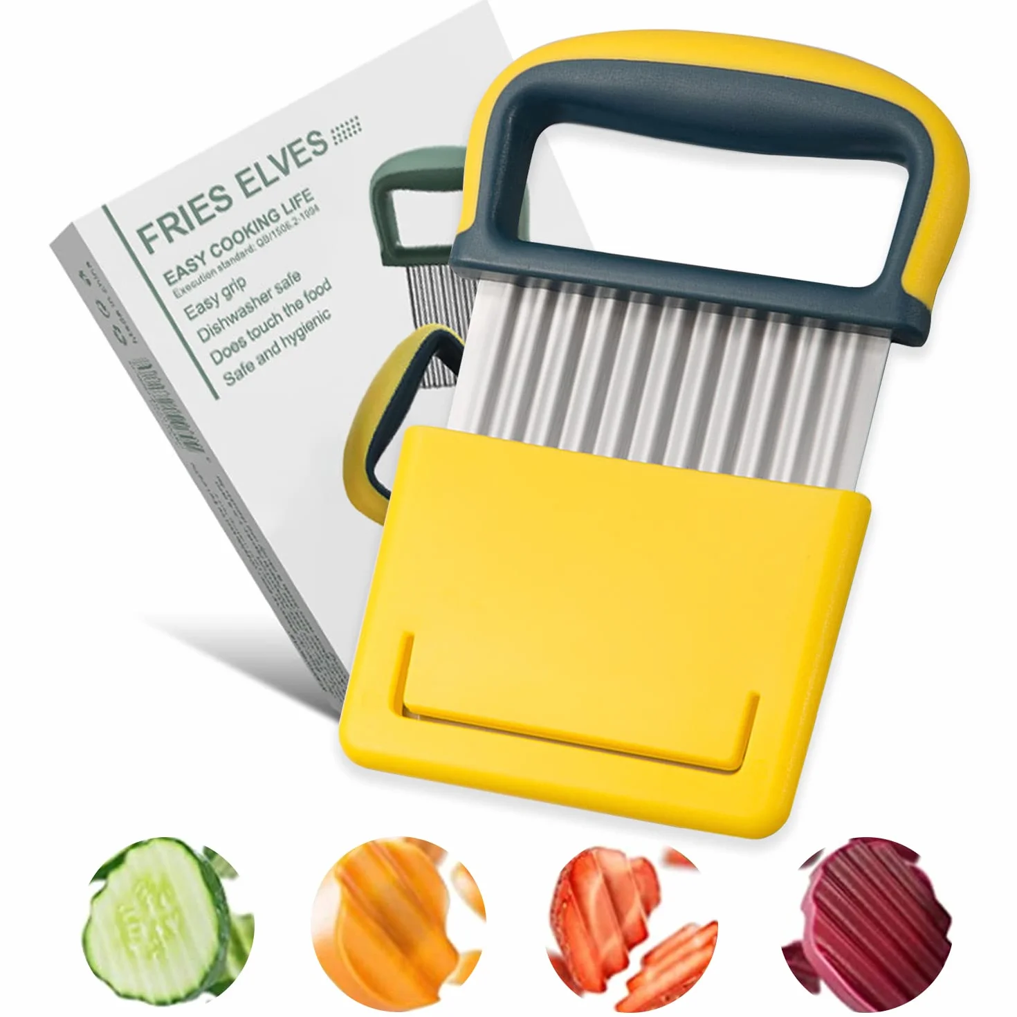 Coupe Crinkle Acier Inoxydable, Coupe Puces pour Frites et Légumes