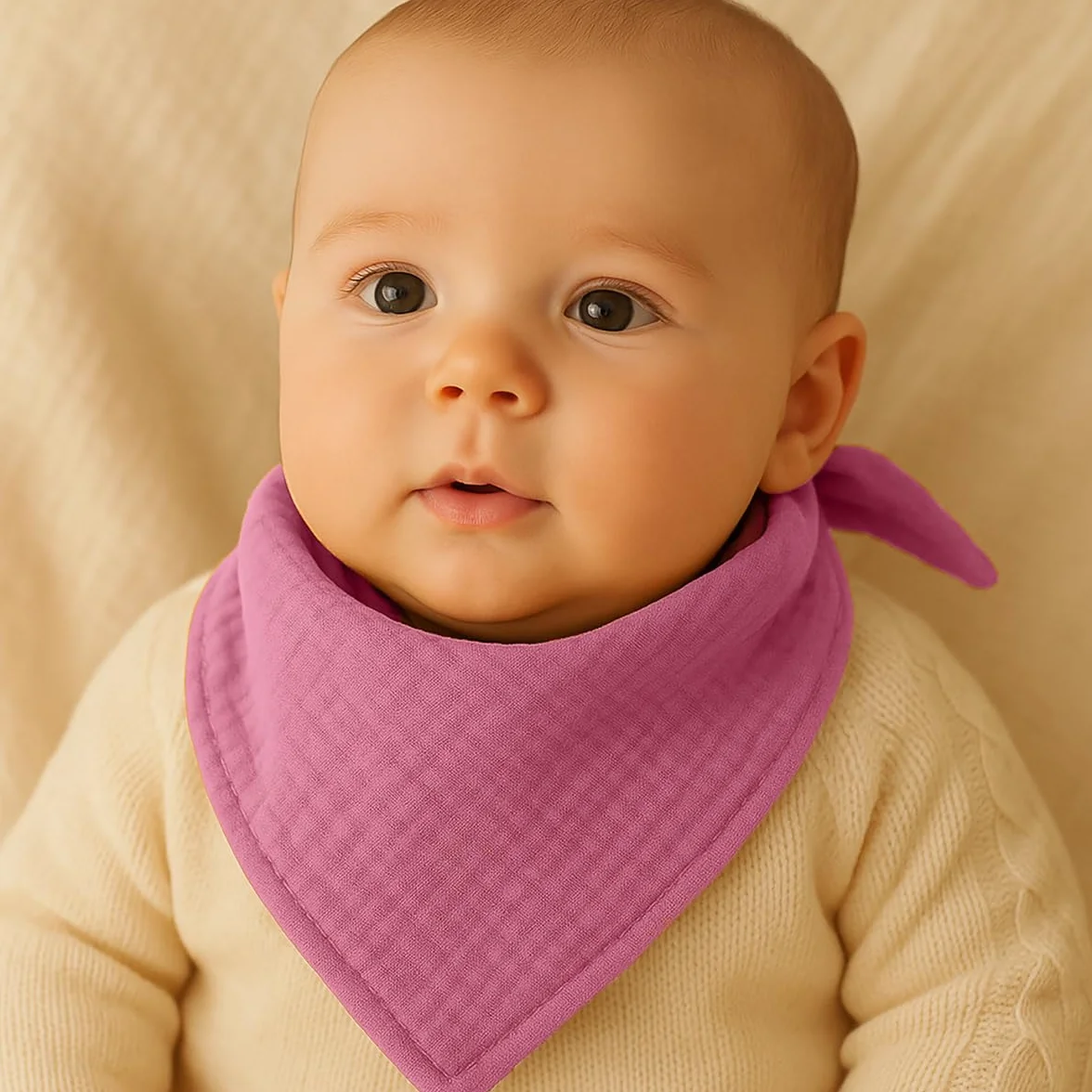 PAPATE Lot de 2 Langes Bébé 50x50cm Coton Bio Rose Fabriqués en France