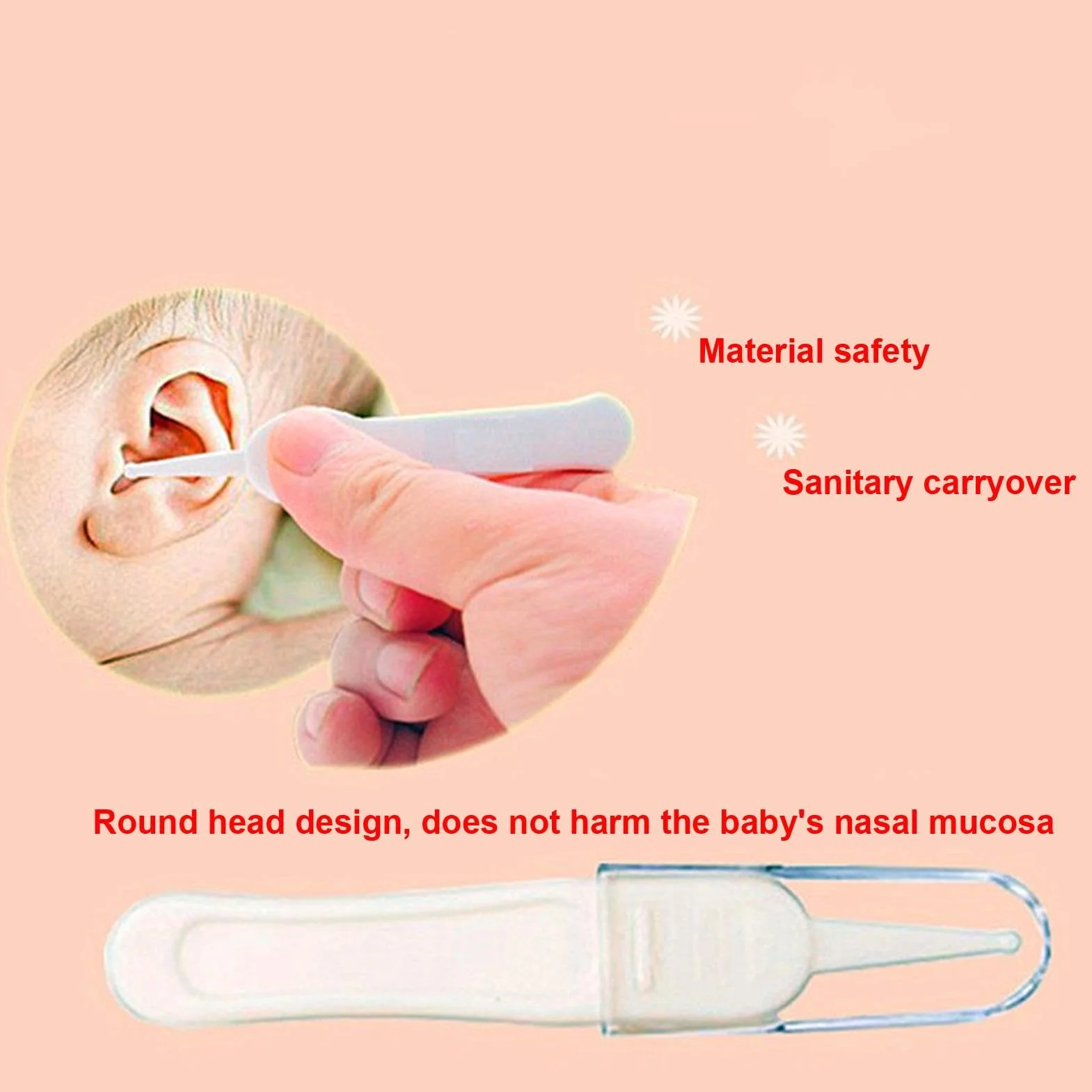 Pince à épiler bébé nez oreilles nettoyage tête ronde