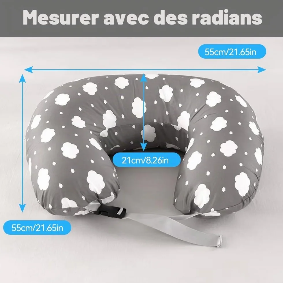 Labtec Coussin d'allaitement multifonctionnel pour bébé avec sangle de taille réglable, housse amovible 100 % coton