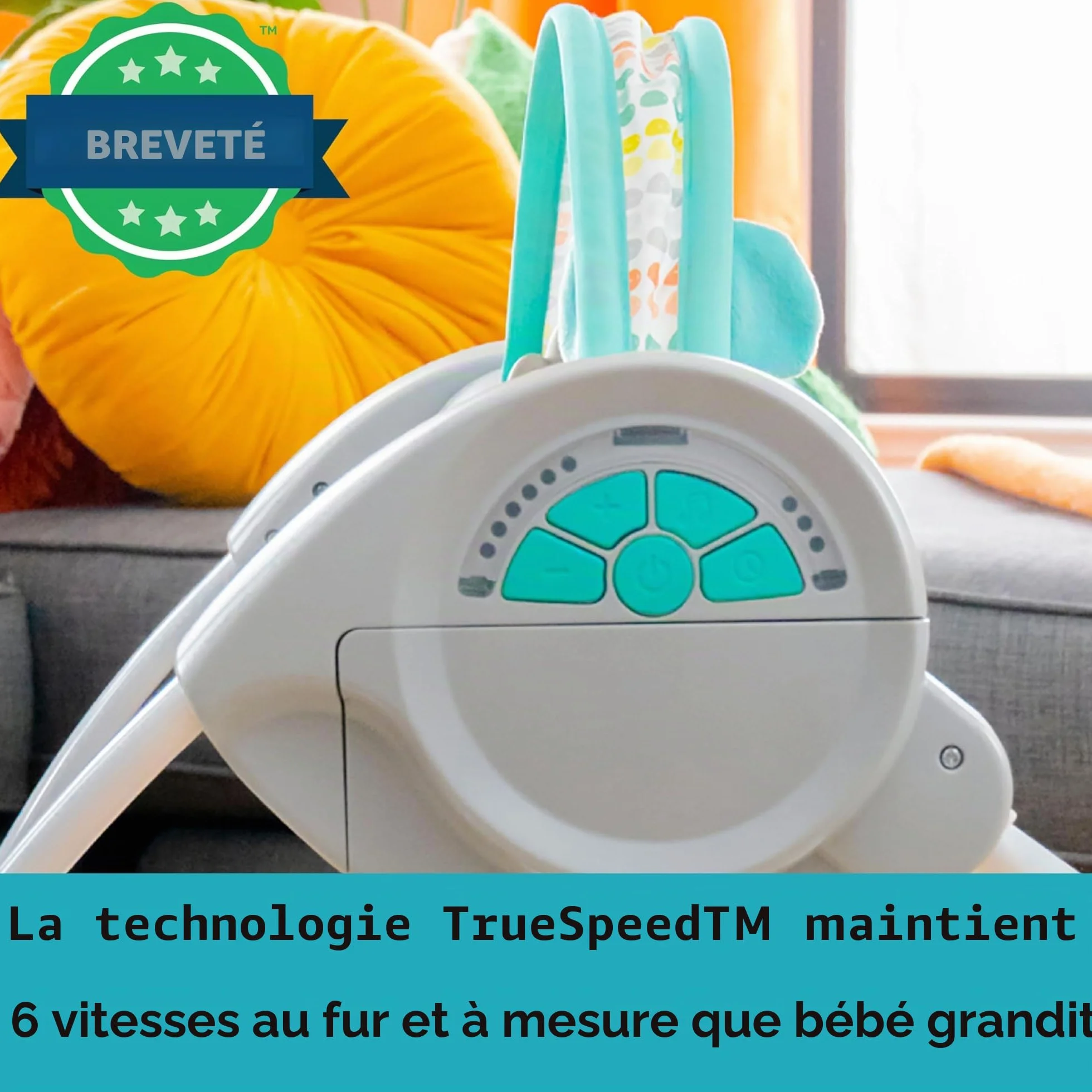 Bright Starts Balancelle Compacte Whimsical Wild 6 vitesses balancement arche jeu amovible 2 jouets interactifs multicolore naissance 9 kg
