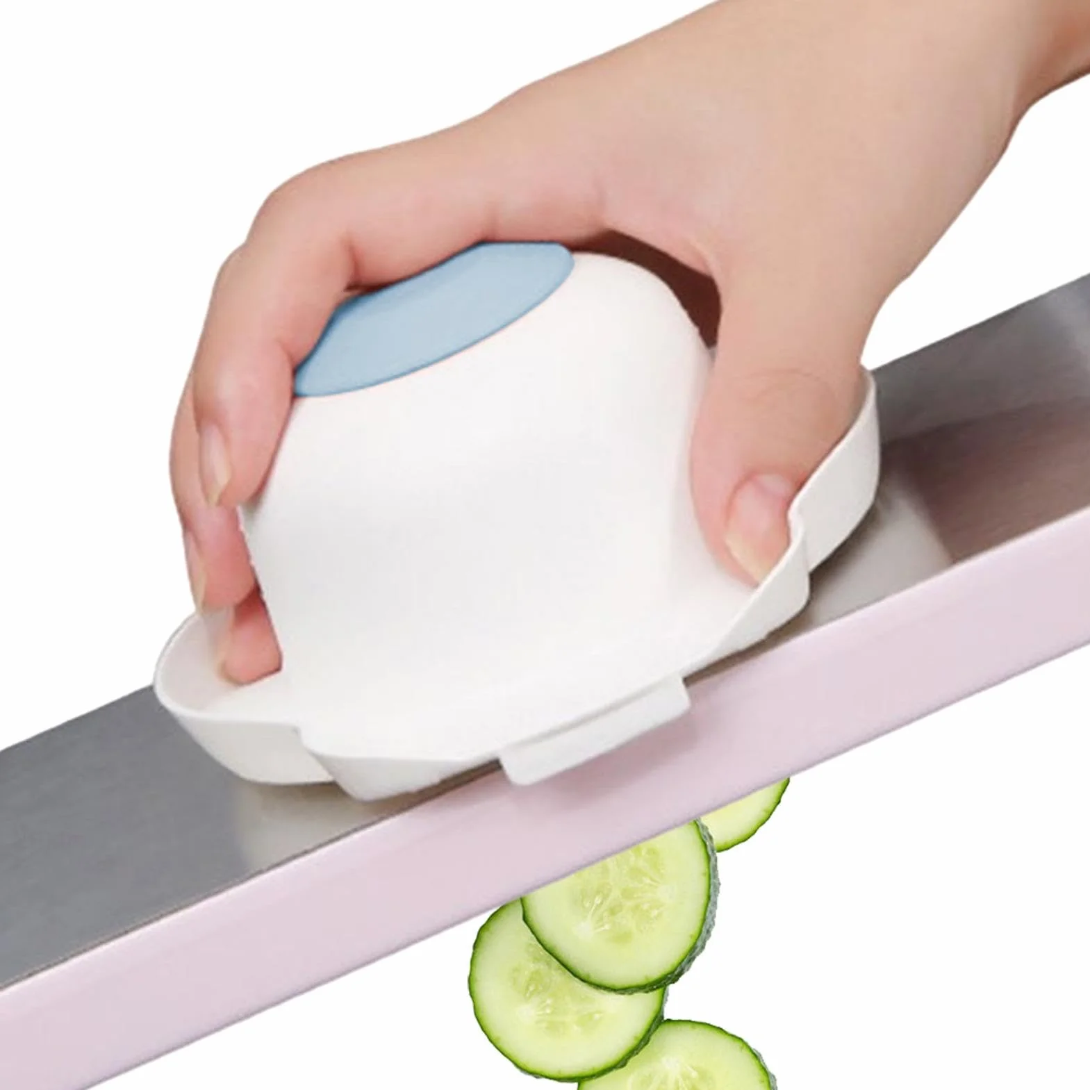 Lot de 2 porte-fruits de sécurité, râpe de cuisine, protection des doigts pour raboter et râper