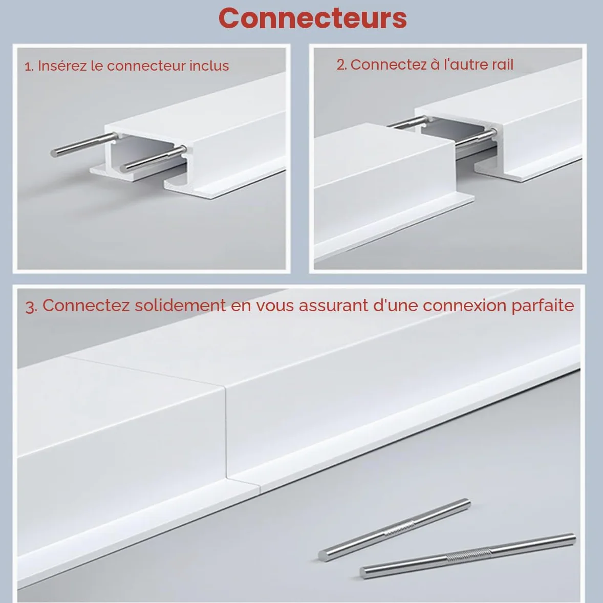 Rail Rideaux Invisible Encastré, Rail De Rideau Robustes Avec Silencieuses Roulettes, Rail De Plafond En Aluminium Pour Séparation De Pièce De 70 À 600 Cm(White,6.0FT/180CM)