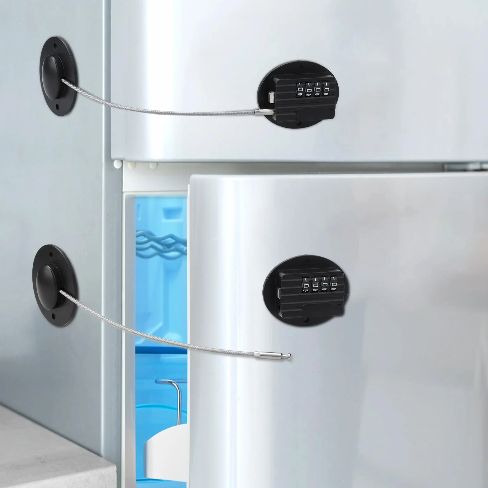 Serrures à Combinaison Sécurité Fenêtre Enfant, Verrou Frigo Forte Adhésif, Cadenas pour Porte Placard Armoire