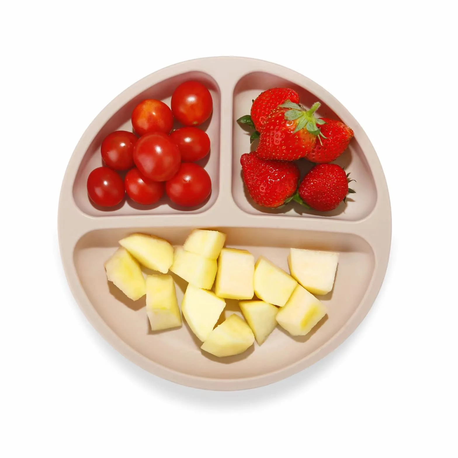 PandaEar Assiettes divisées en silicone incassable pour bébé - Lot de 3 - Antidérapantes - Passe au lave-vaisselle et micro-ondes