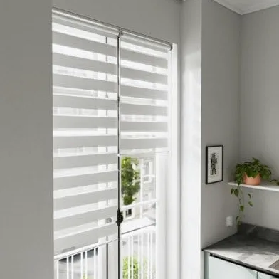 GoodHome Store Enrouleur Jour/Nuit sans perçage Brize moucheté 75 x 240 cm
