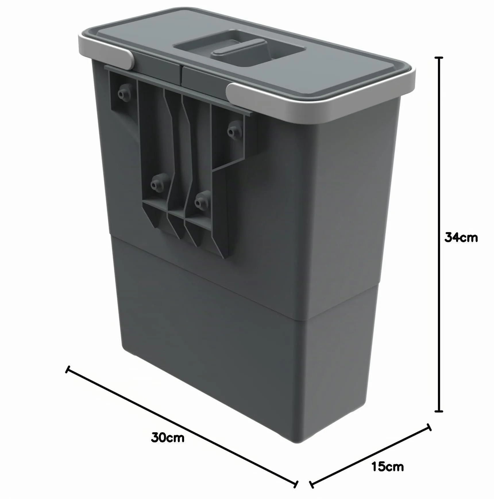 Elletipi Easy 2.0 PBD SP SS34 Poubelle plastique recyclé 12 litres avec couvercle