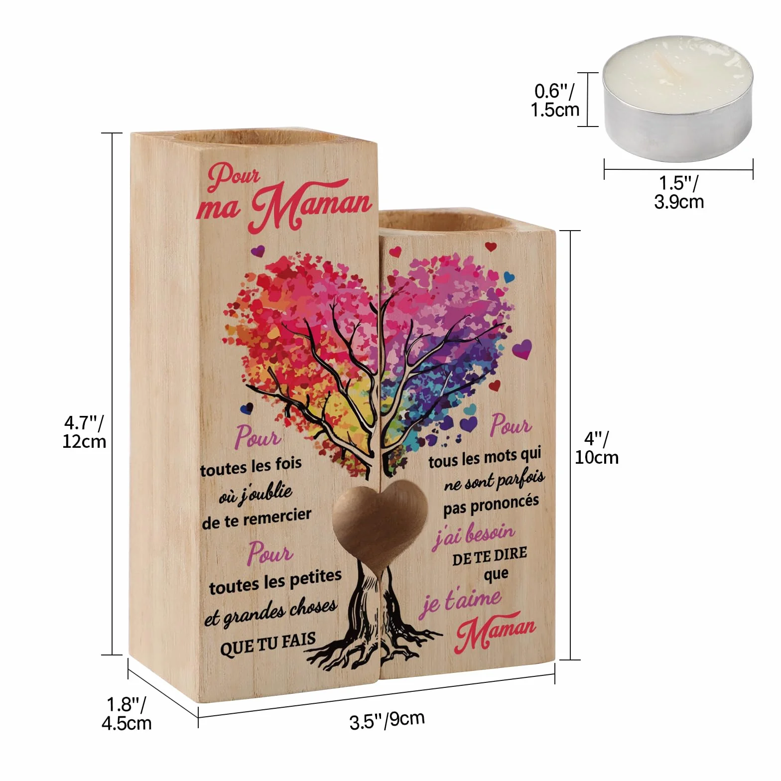 Candélabre Cadeau Fête des Mères, Idée Cadeau Maman Anniversaire Noël Saint Valentin