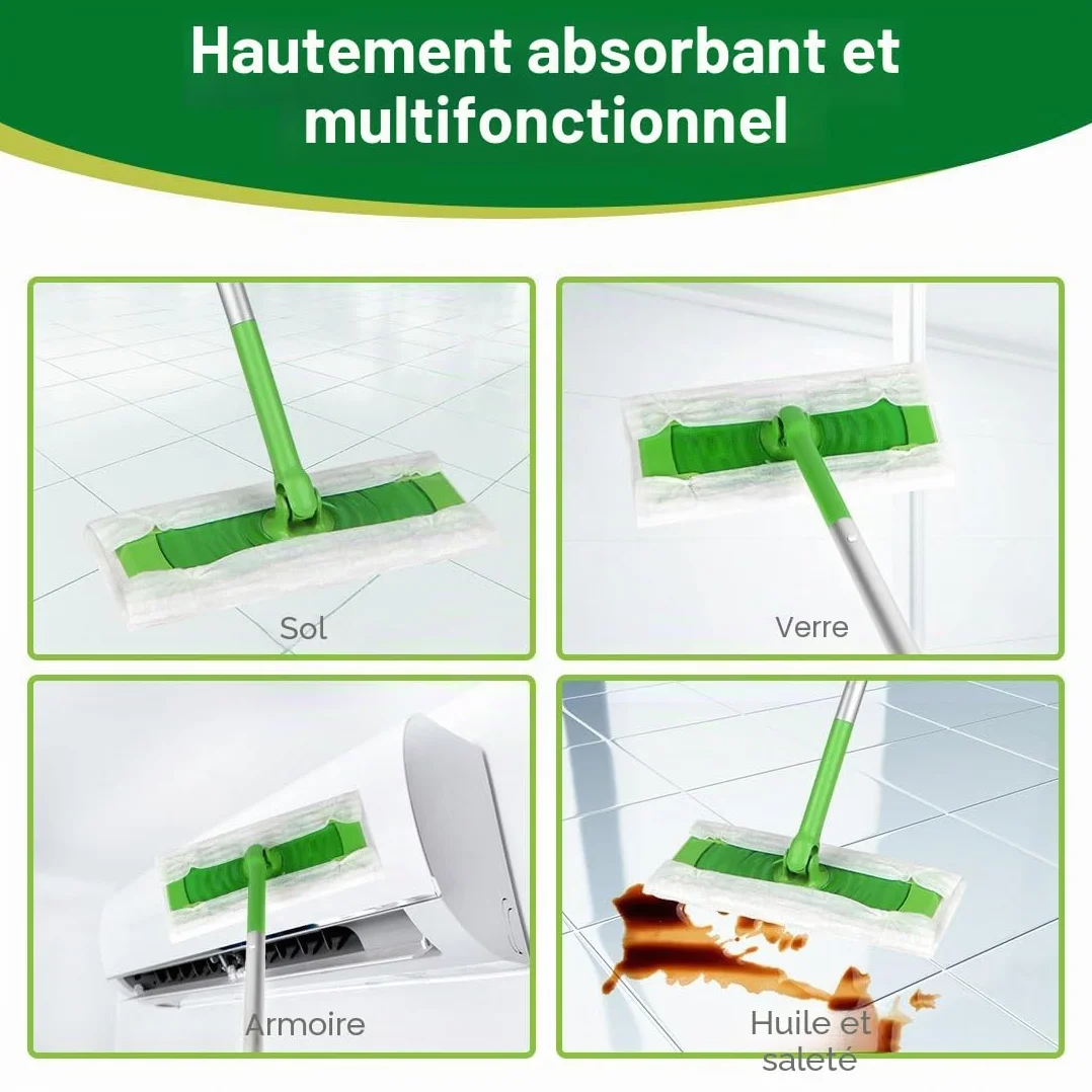 HOMEXCEL recharges de balayage sec compatibles Swiffer Sweeper 64 pièces 20,3 x 26,4 cm