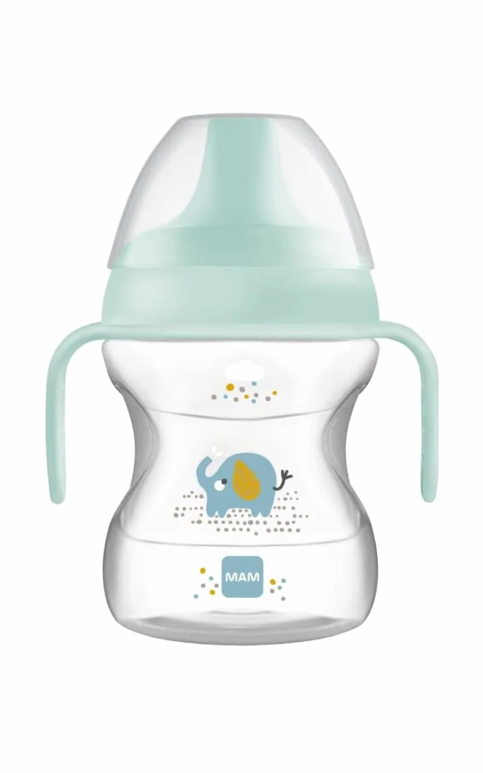 MAM Learn To Drink Cup Tasse avec poignées amovibles et bec verseur, 190 ml, bleu