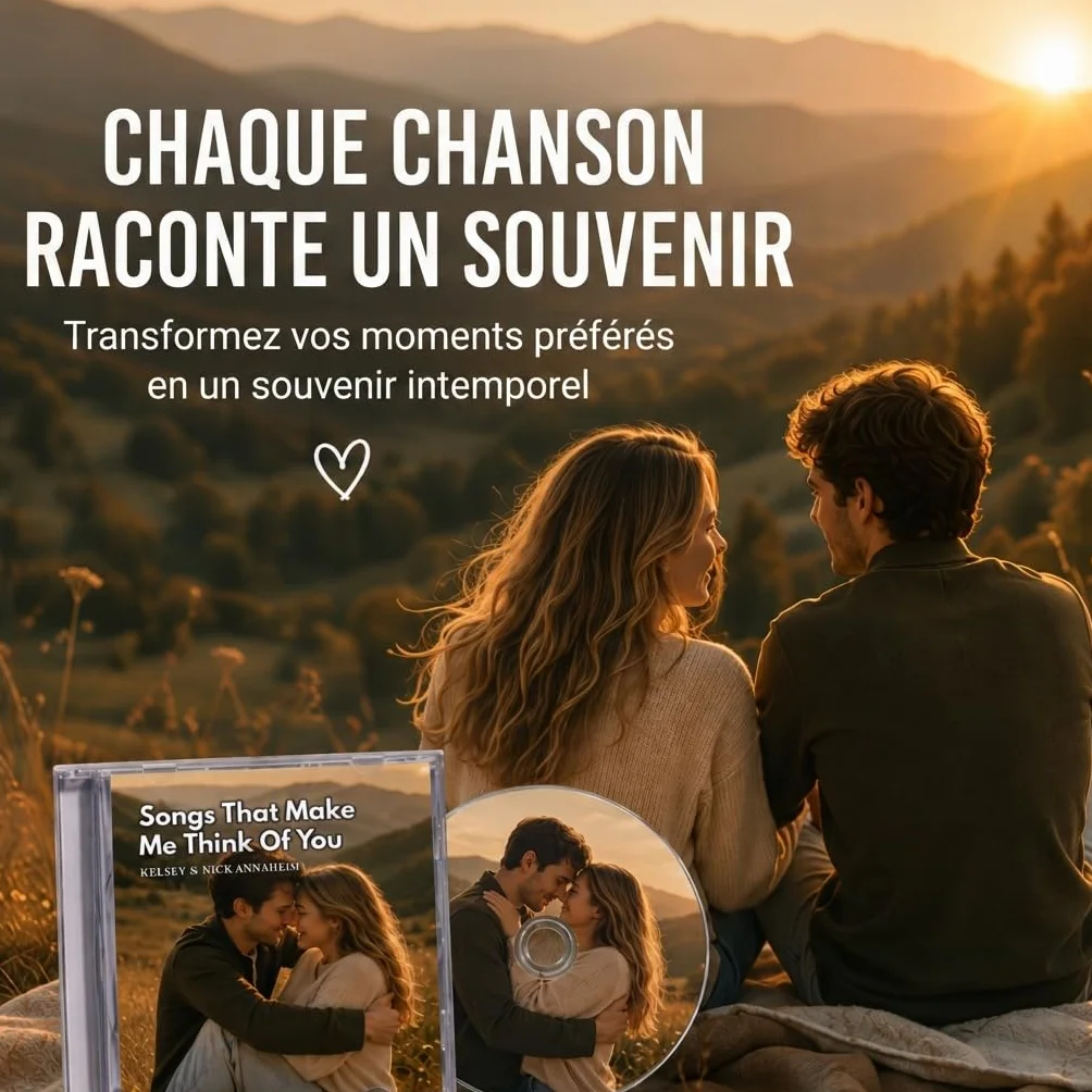 CD Personnalisé avec Photo Texte Cadeau Homme Femme Couple Album Musical Spotify Anniversaire Mariage Noël