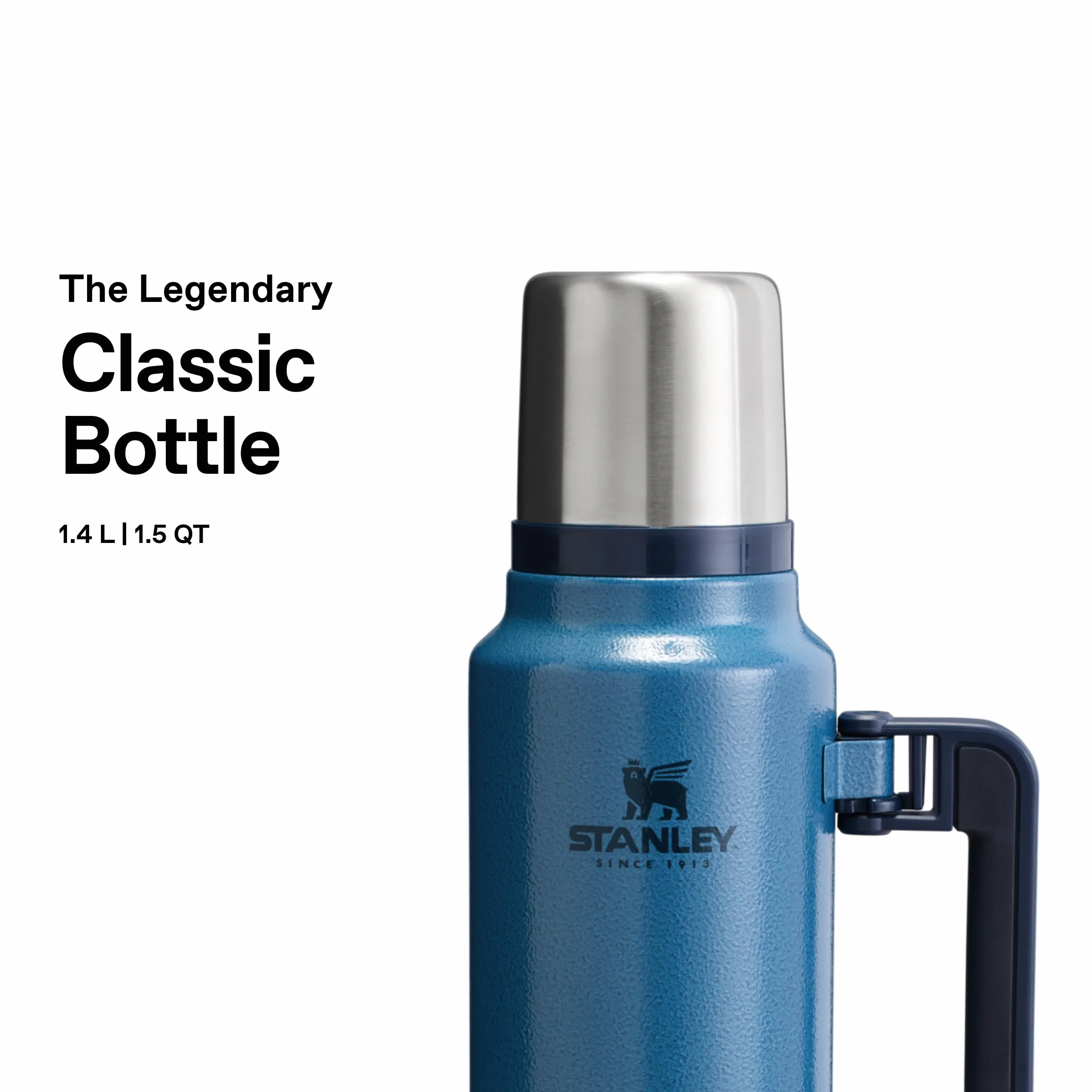 Stanley 1913 Classic Legendary Thermos 1.4L - Hammertone Lake | Maintient la Température 40h (Chaud/Froid) - Bouteille Isotherme - Sans BPA - Gourde Isotherme en Acier Inoxydable