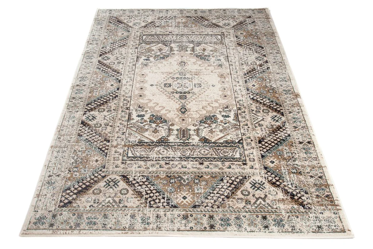 Carpeto Grand Tapis Couloir 250x350cm Crème Classique Doux Chauffage au Sol | Tapis pour Entrée Cuisine Bureau Salon Chambre Salle à Manger Beige Facile D'entretien Résistant aux Détergents Poils Courts