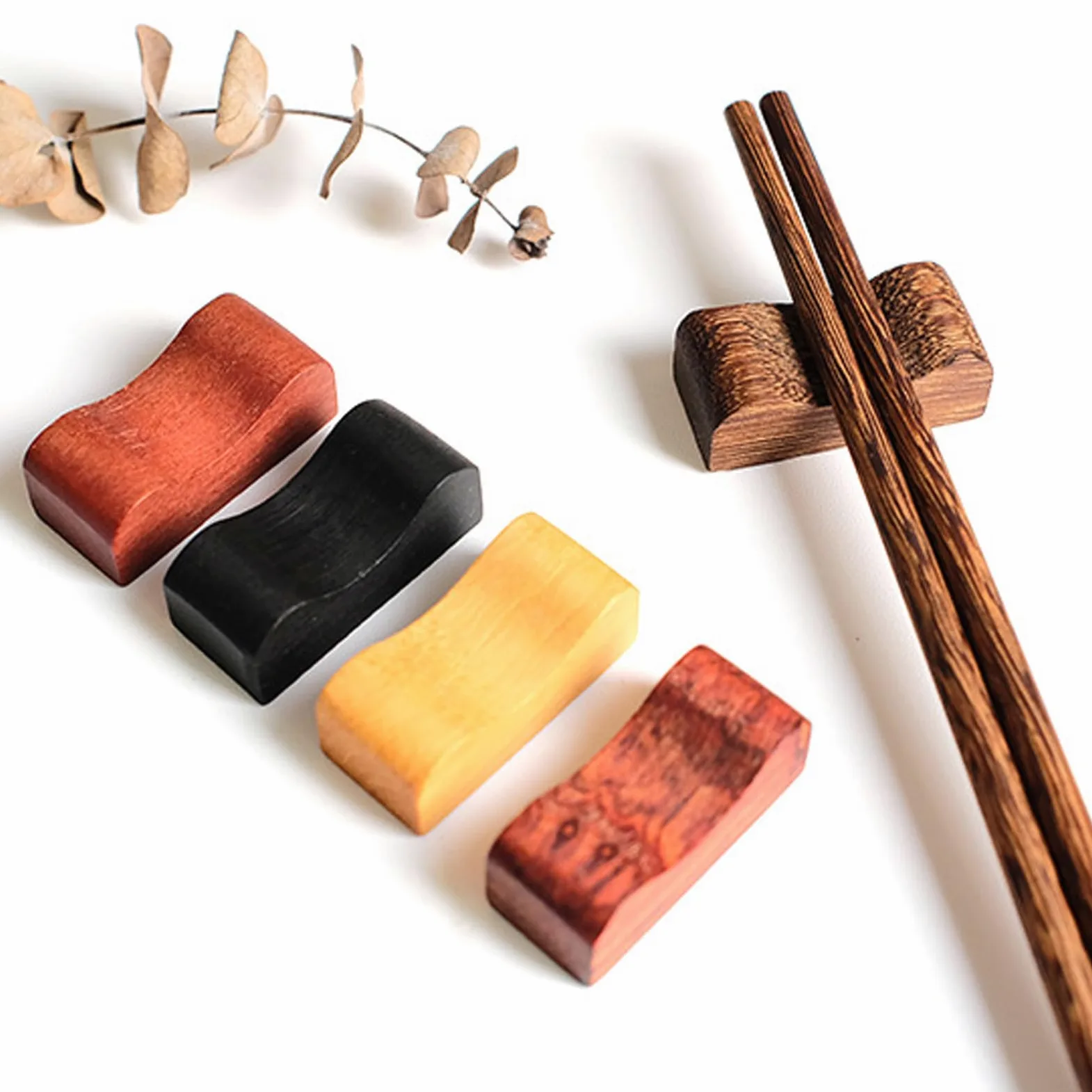 Repose-Baguettes en Bois, Support concave pour cuillères et fourchettes, idéal pour la Cuisine, Les fêtes et Autres Occasions. Facile à Nettoyer.