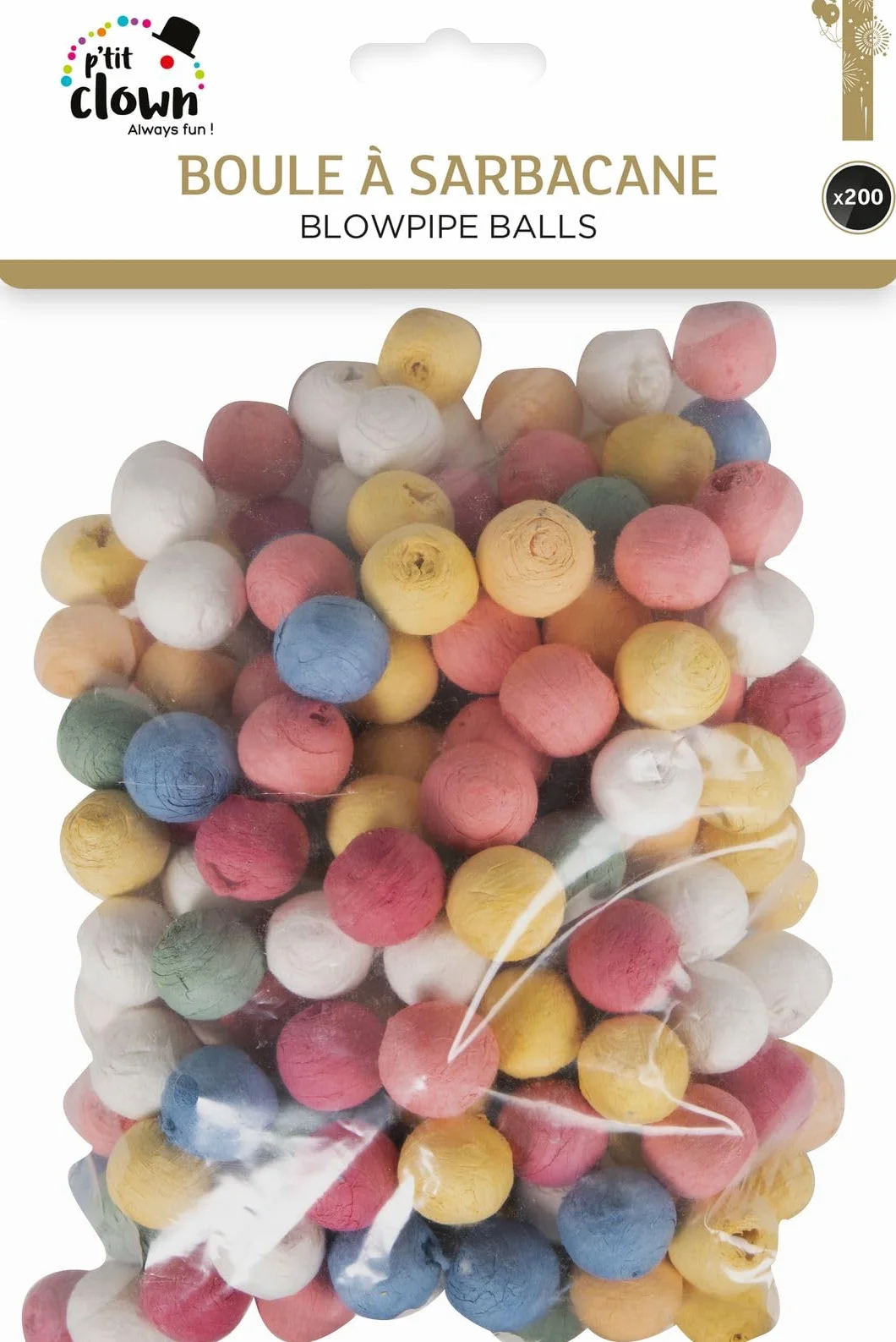 Boules à Sarbacane en Papier Multicolores Lot de 200 - Accessoire de Fête pour Carnaval, Nouvel An