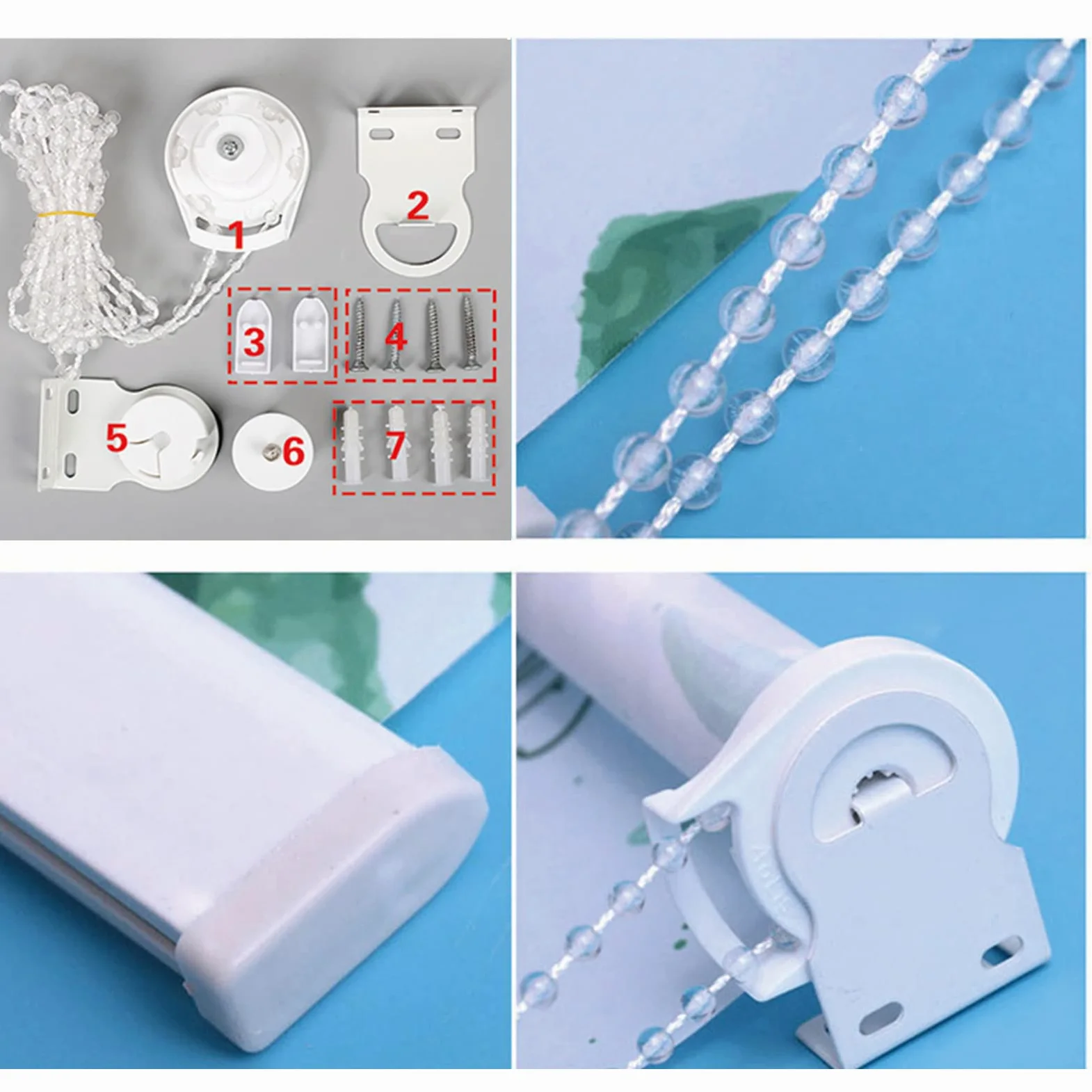 Store enrouleur occultant en tissu à isolation thermique 3D pour salle de bain, chambre à coucher, salon, cuisine et bureau - Motif vue sur la mer