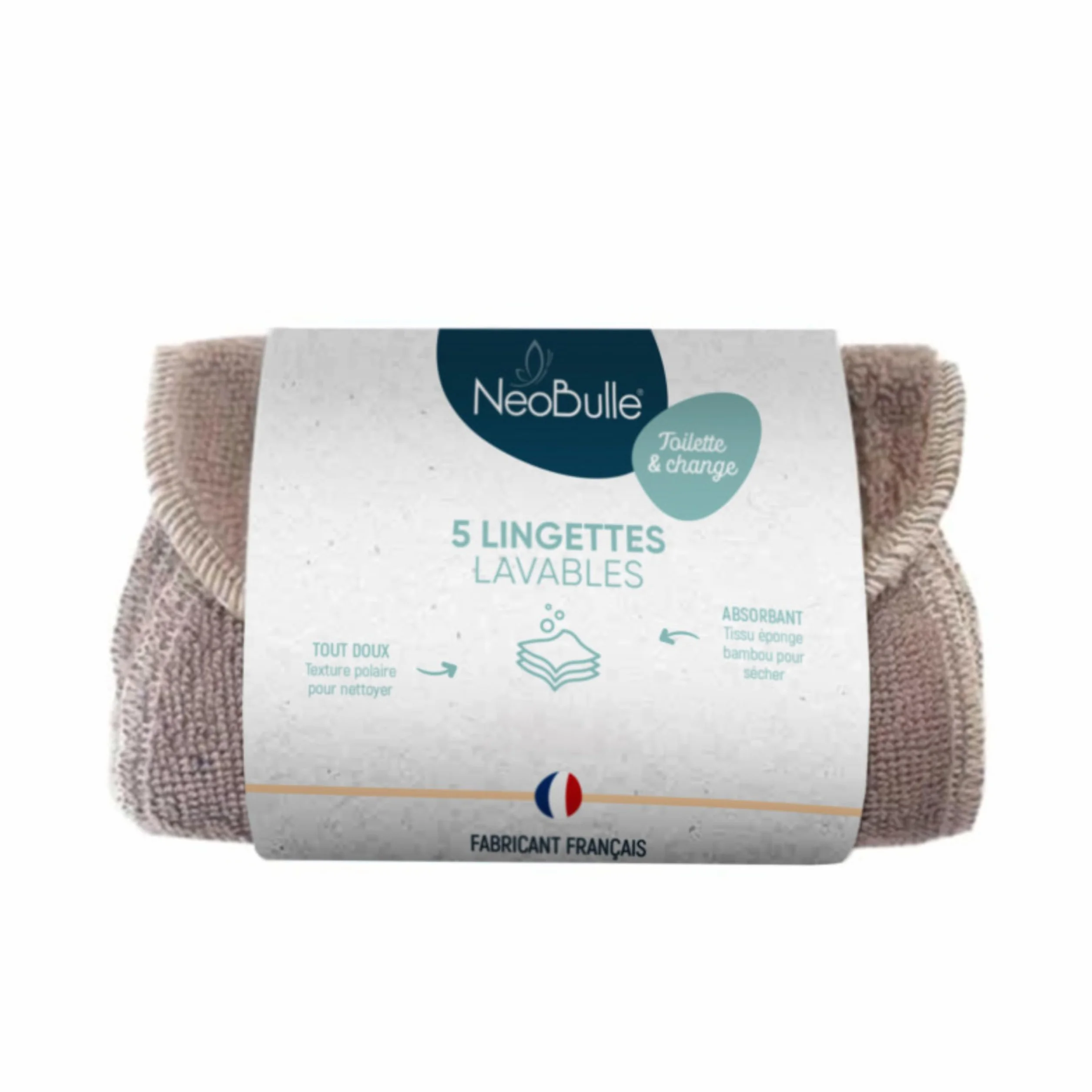 Néobulle lingettes lavables bambou coton lot de 5