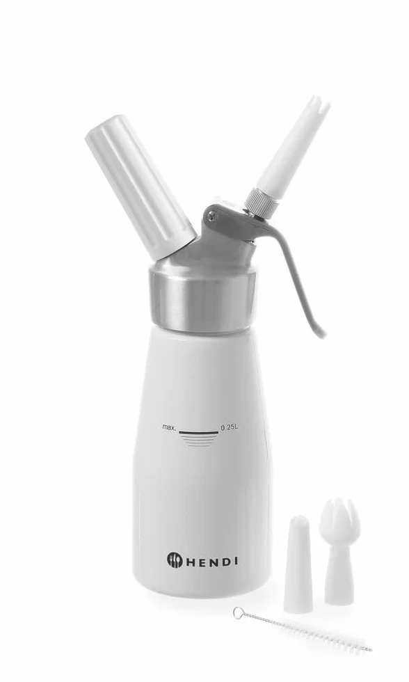 HENDI Siphon à chantilly 250ml aluminium avec douilles PP et brosse de nettoyage