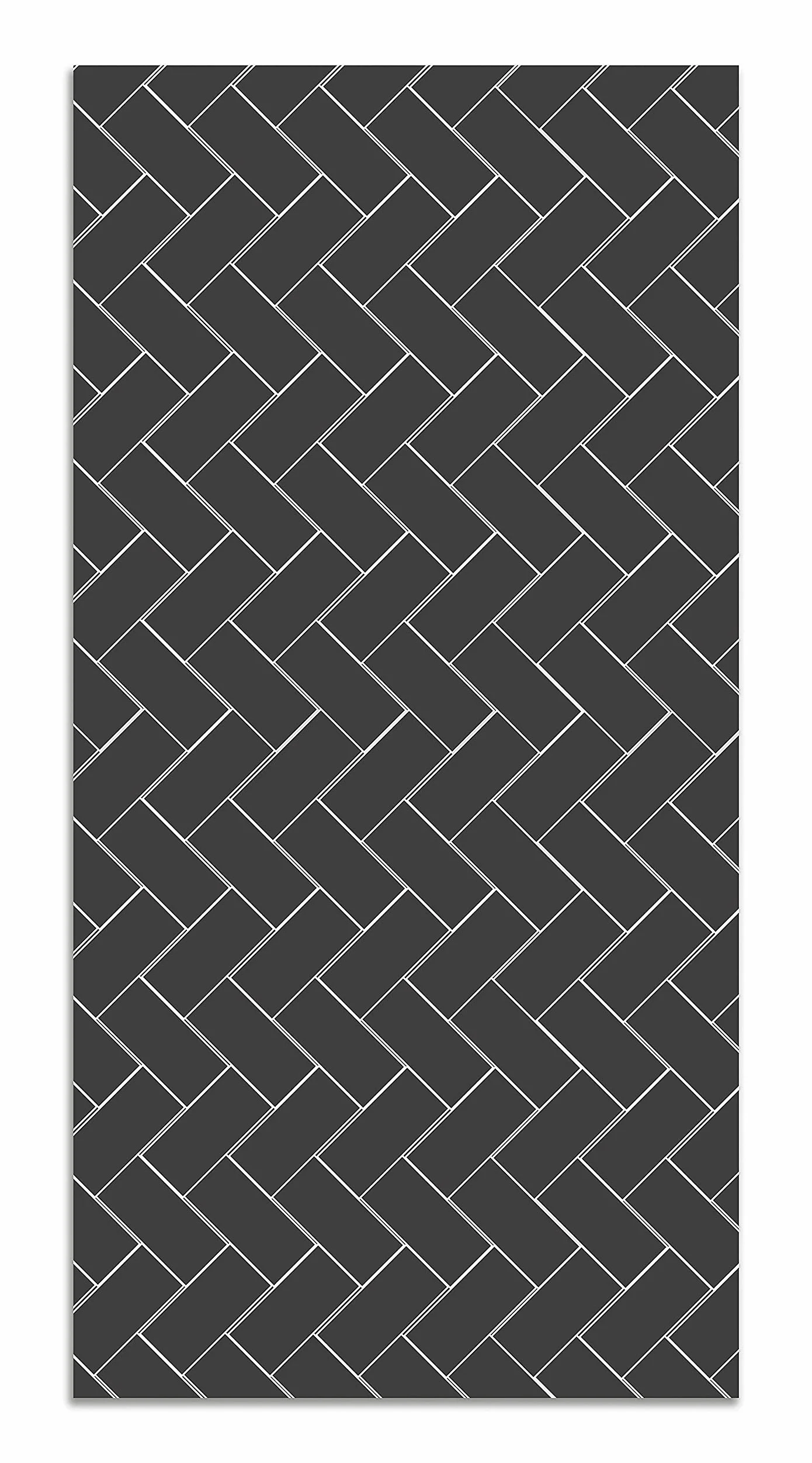 Panorama Tapis du Sol Cuisine Salle de Bain - Différentes Tailles - (Mosaïque de Brique Grise 100x140 cm)