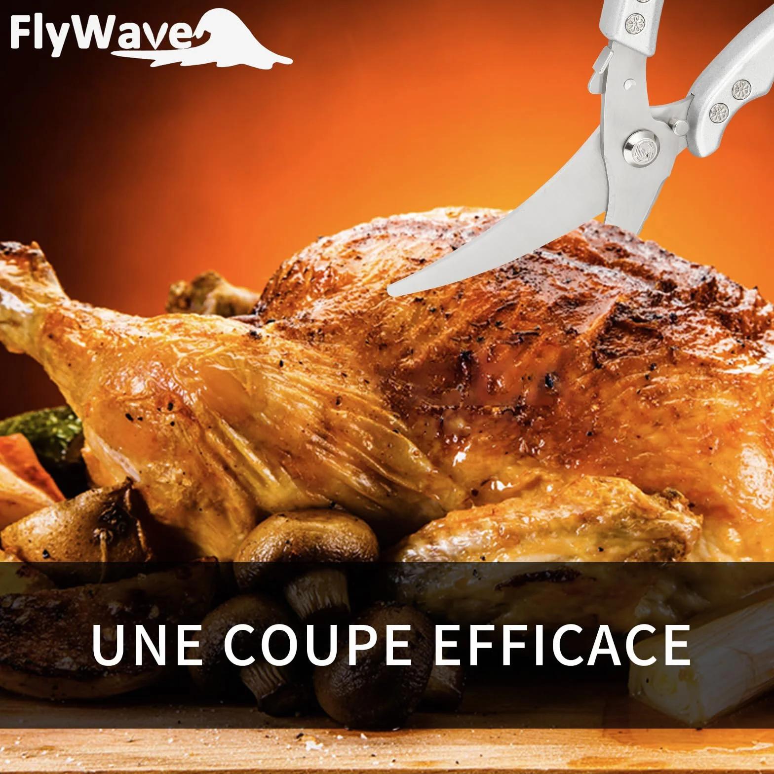 FlyWave Ciseaux de Cuisine Professionnels Inox Multifonctions