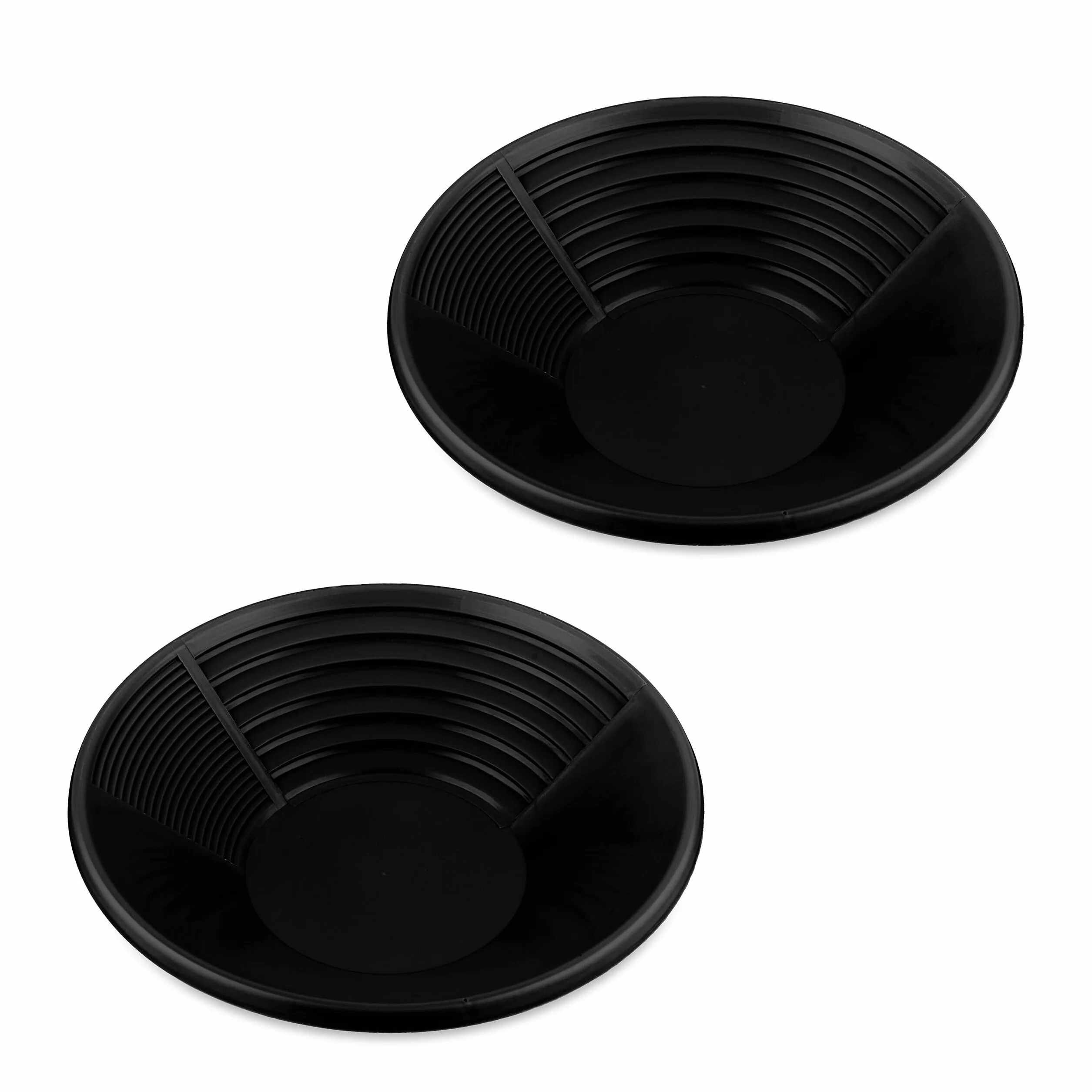 Relaxdays Batée d'orpaillage Lot de 2, 8 x 38 cm, Plastique, 3 Zones, Noire