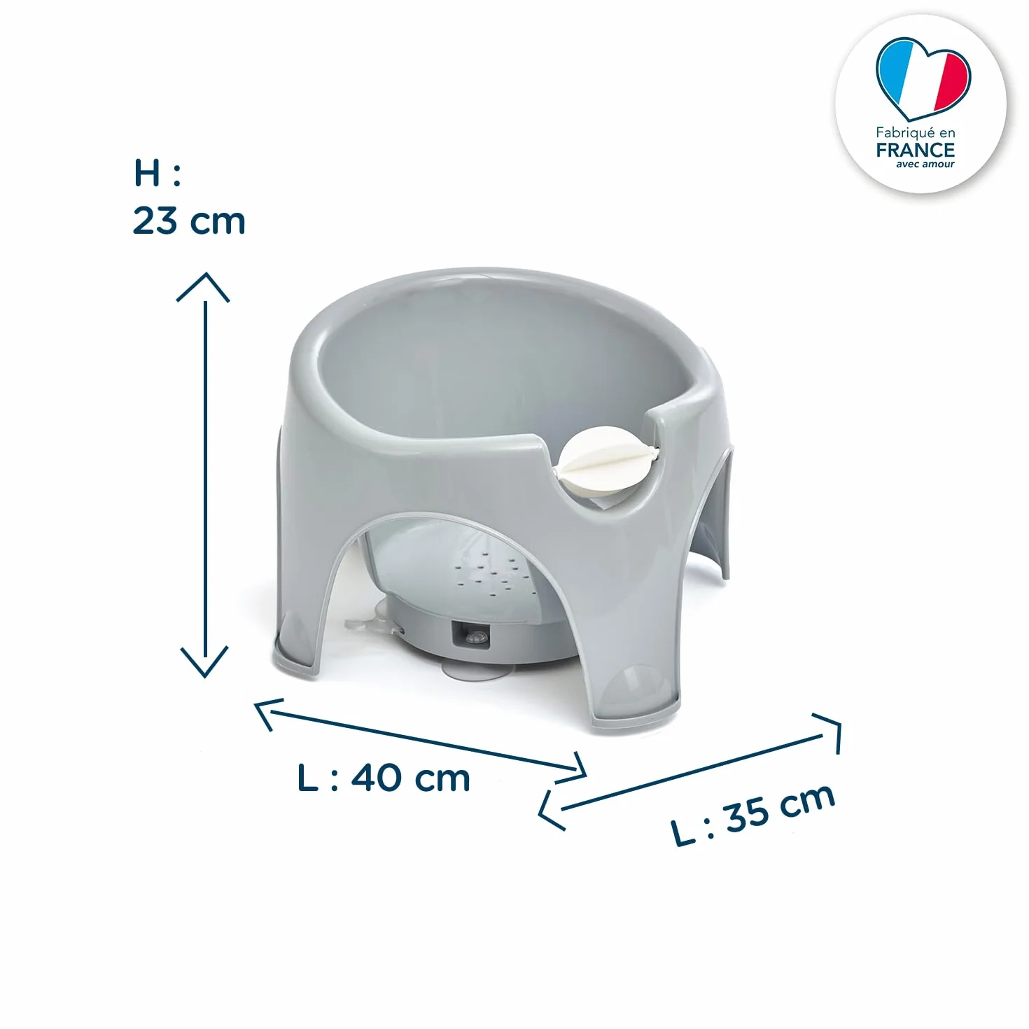 Anneau THERMOBABY de bain enfant AQUAFUN Transat Gris Jouet blanc