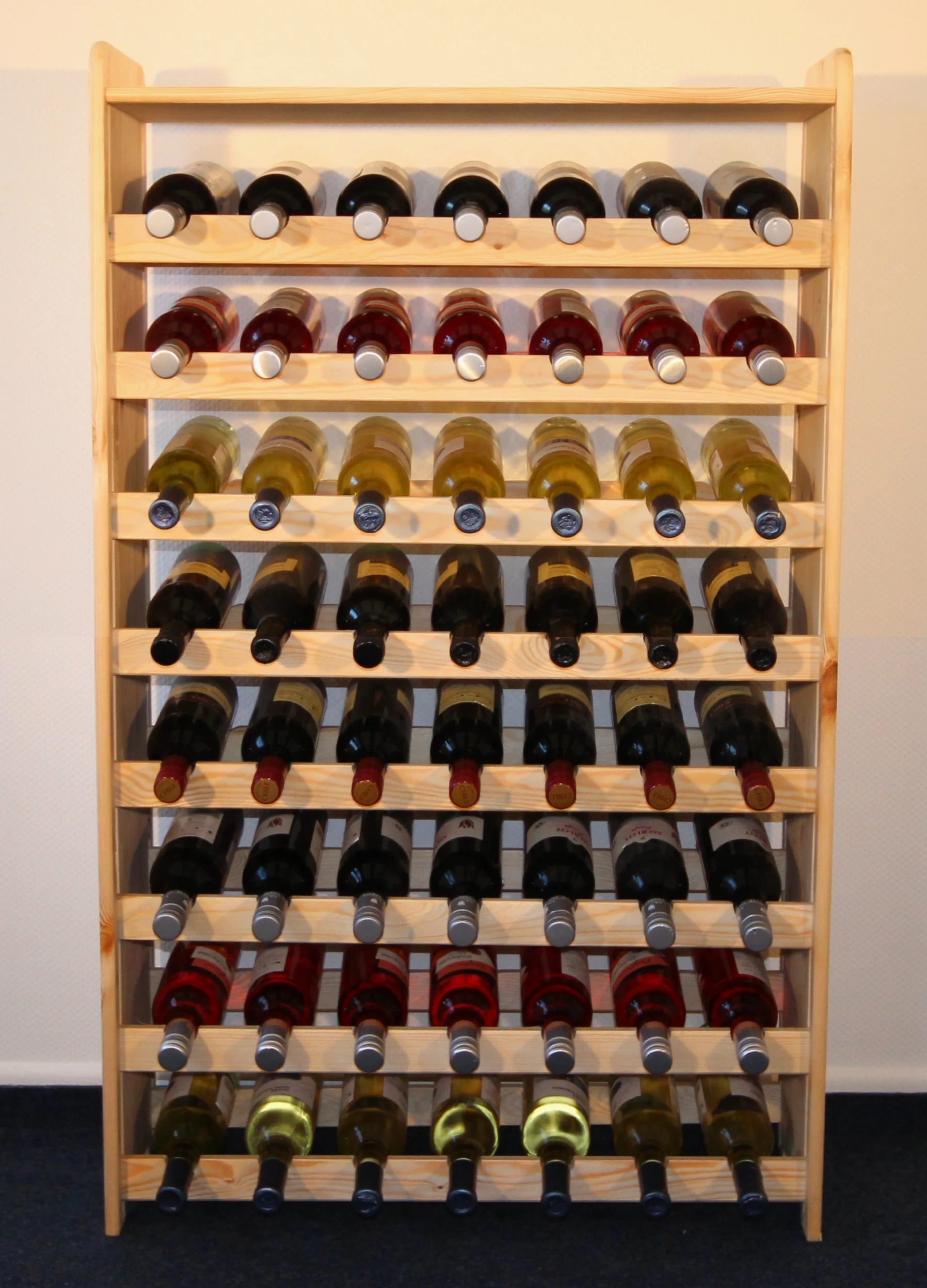 Wooden Wine Rack, Wine Bottle Rack for 56 Bottles 3-56 RW by Len Mar.de