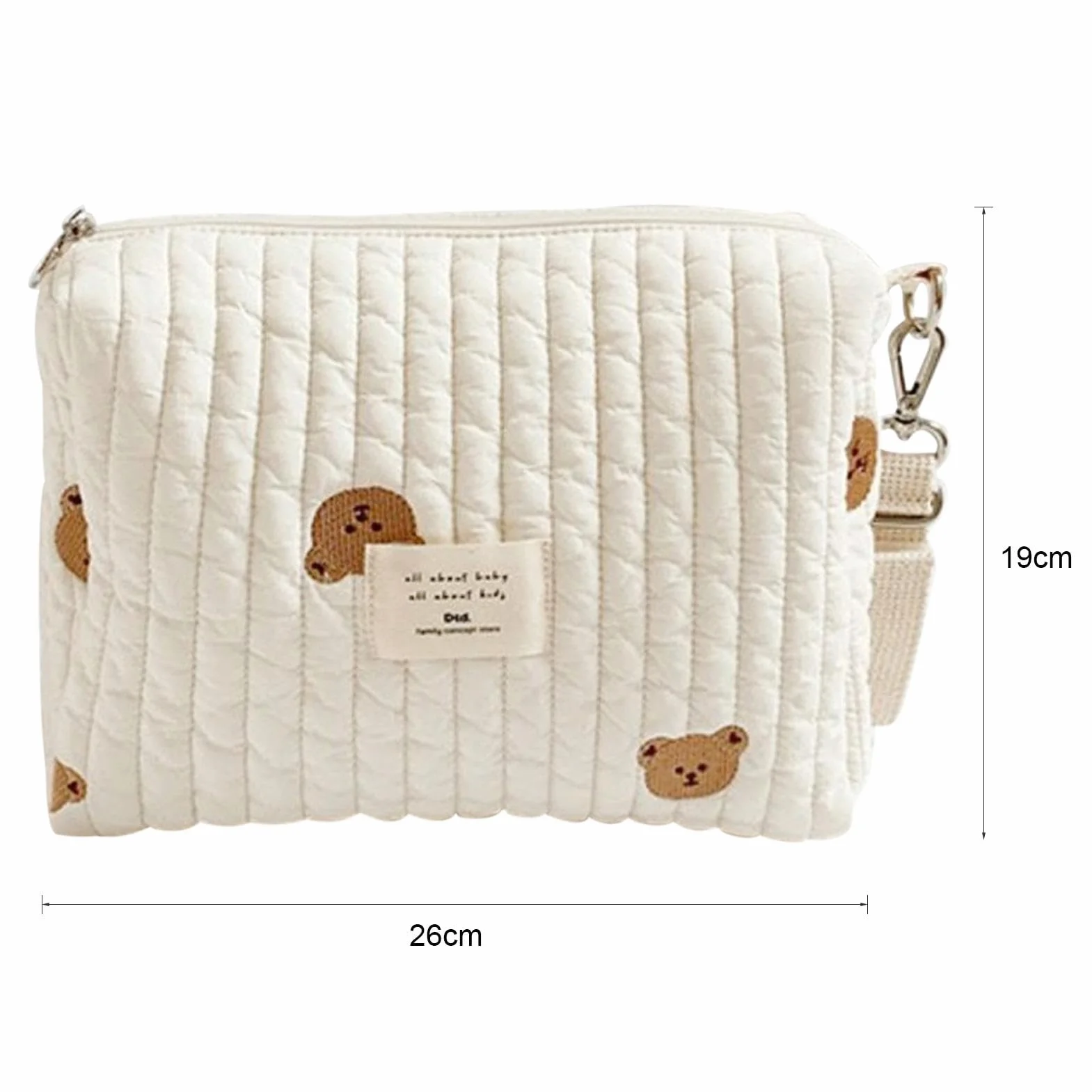 Trousse De Toilette Bébé Sac À Langer Portable Organisateur Maman Fermeture À Glissière Broderie