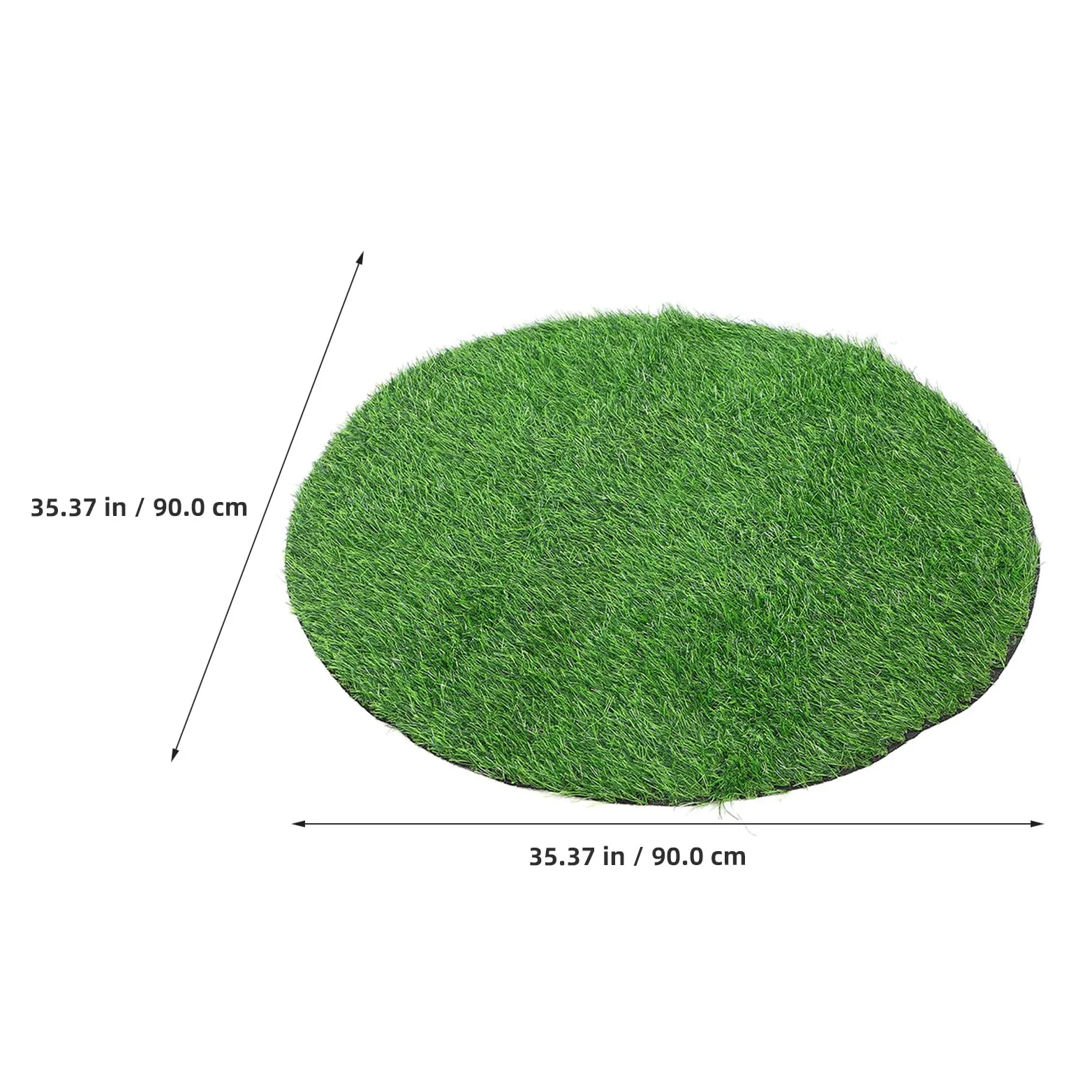 Kisangel Gazon Artificiel Rond 90 CM Diamètre 25 MM Épaisseur Tapis de Propreté pour Chien Utilisation Extérieure et Intérieure