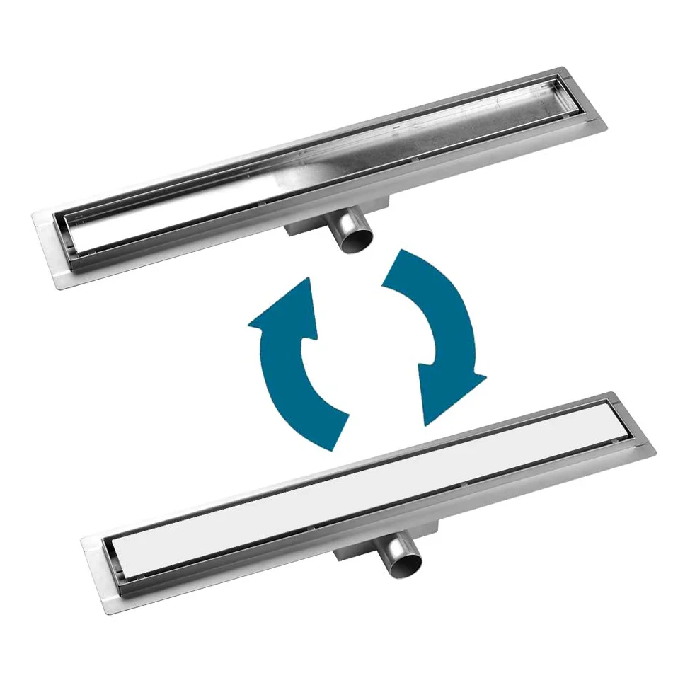 SIENOC Caniveau pour Douche,50cm,Caniveau de Douche en Acier Inox Siphon Sol d'évacuation à Carreler pour Salle de Bain,avec appareil désodorisant et filtre à cheveux