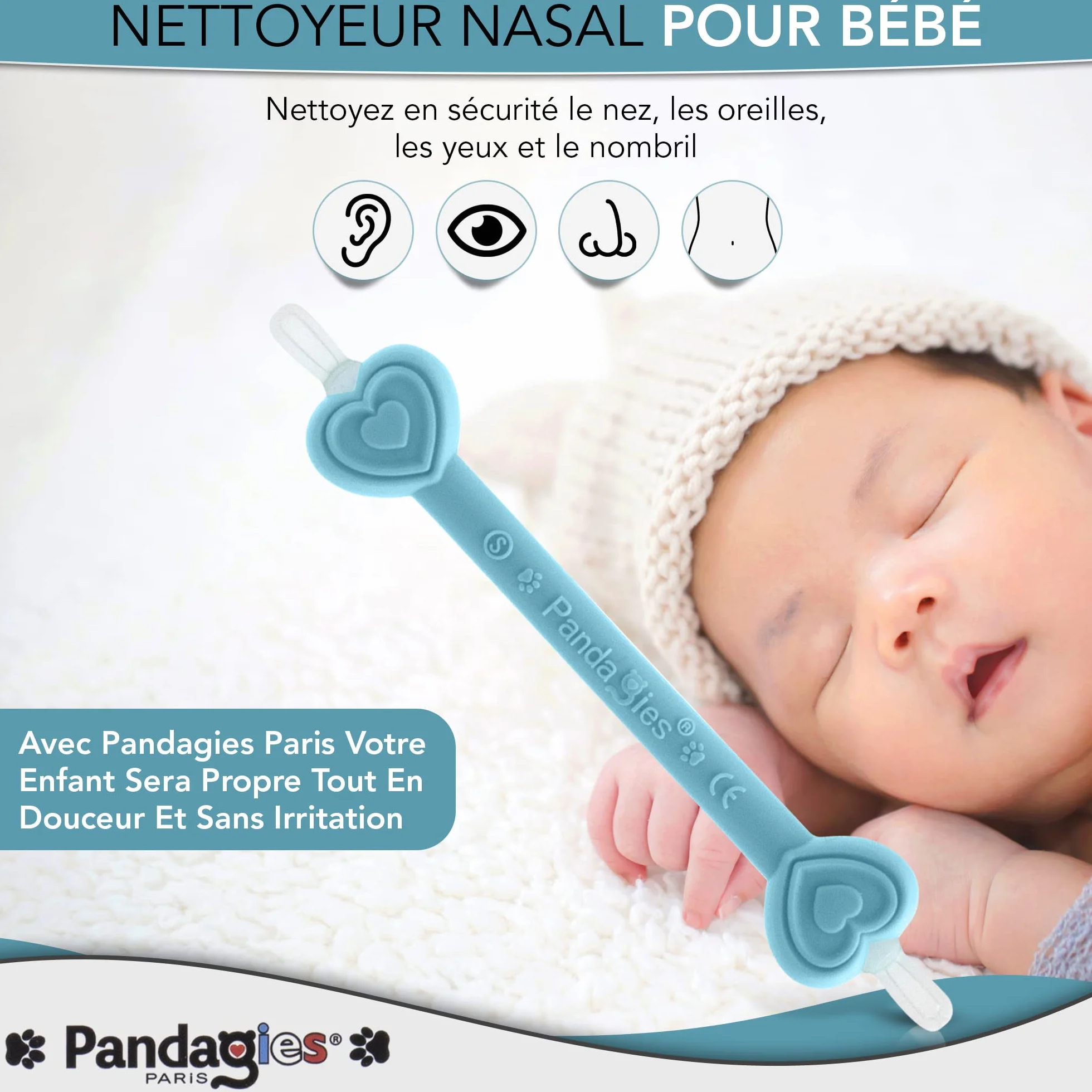 Nettoyeur Nasale Bébé Aspirateur Nasal Nourrisson Compatible Mouche Nez Sérum Physiologique