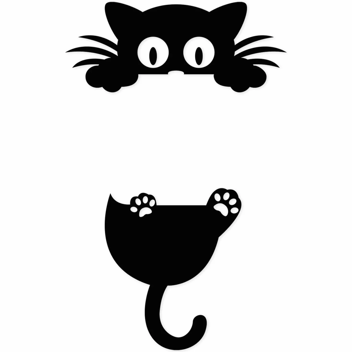 Sticker mural motif chat pour interrupteur et prise noir chat dv_757