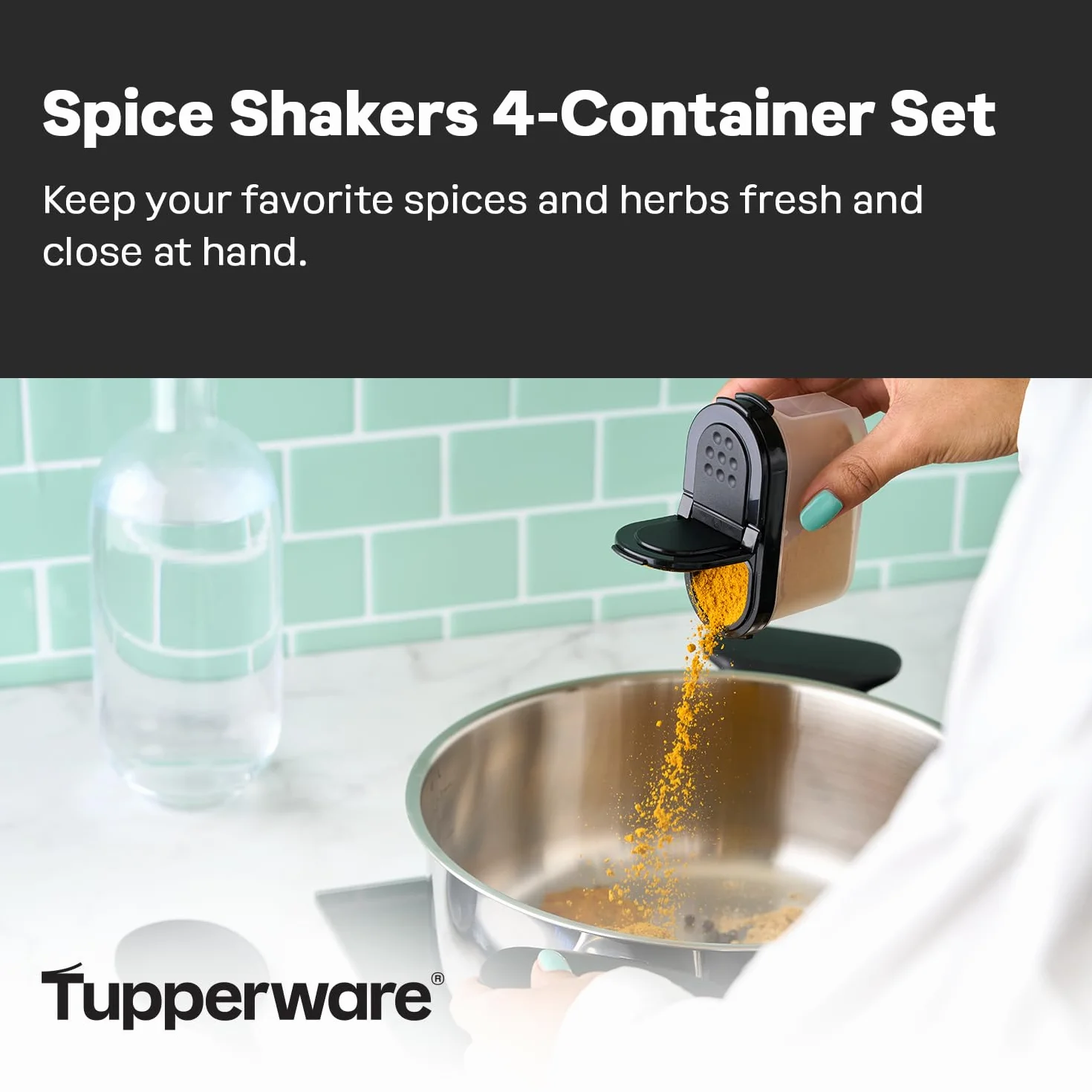 Tupperware Lot de 4 petits shakers à épices, sans BPA, passe au lave-vaisselle