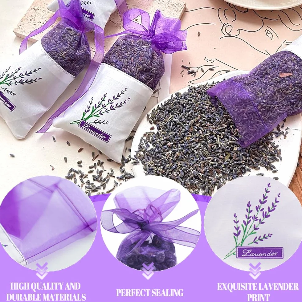 Sachets de Lavande en Organza, Vides, Réutilisables 20 Pièces pour Épices et Herbes Aromatiques