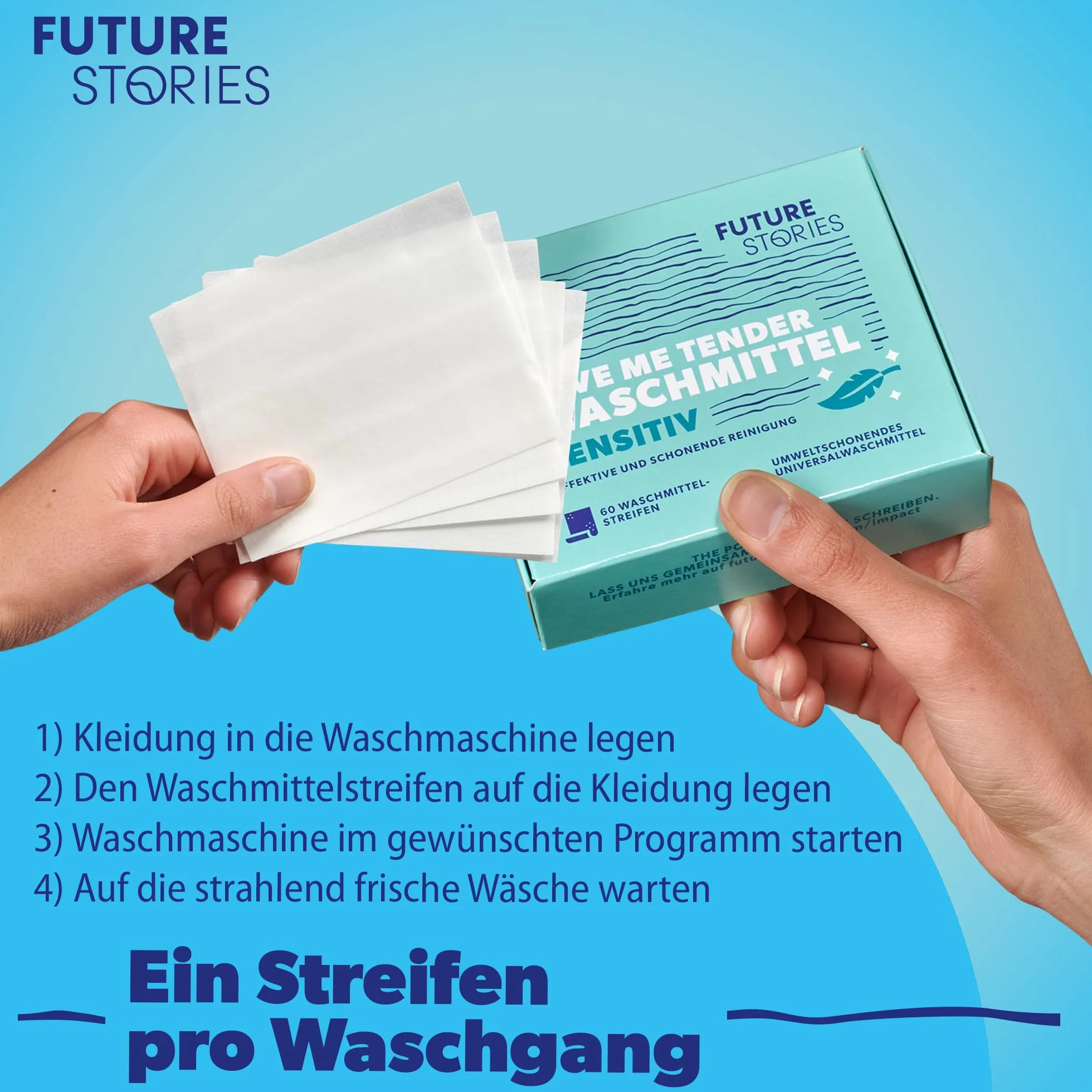 Future Stories Feuilles de lessive Laundry Sheets 60 lavages Végétalien Sensitiv