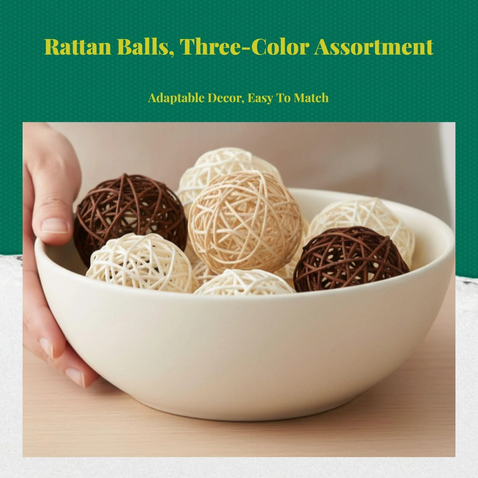 Boules décoratives en rotin, 10 pièces, décoration de la Maison, 12 cm