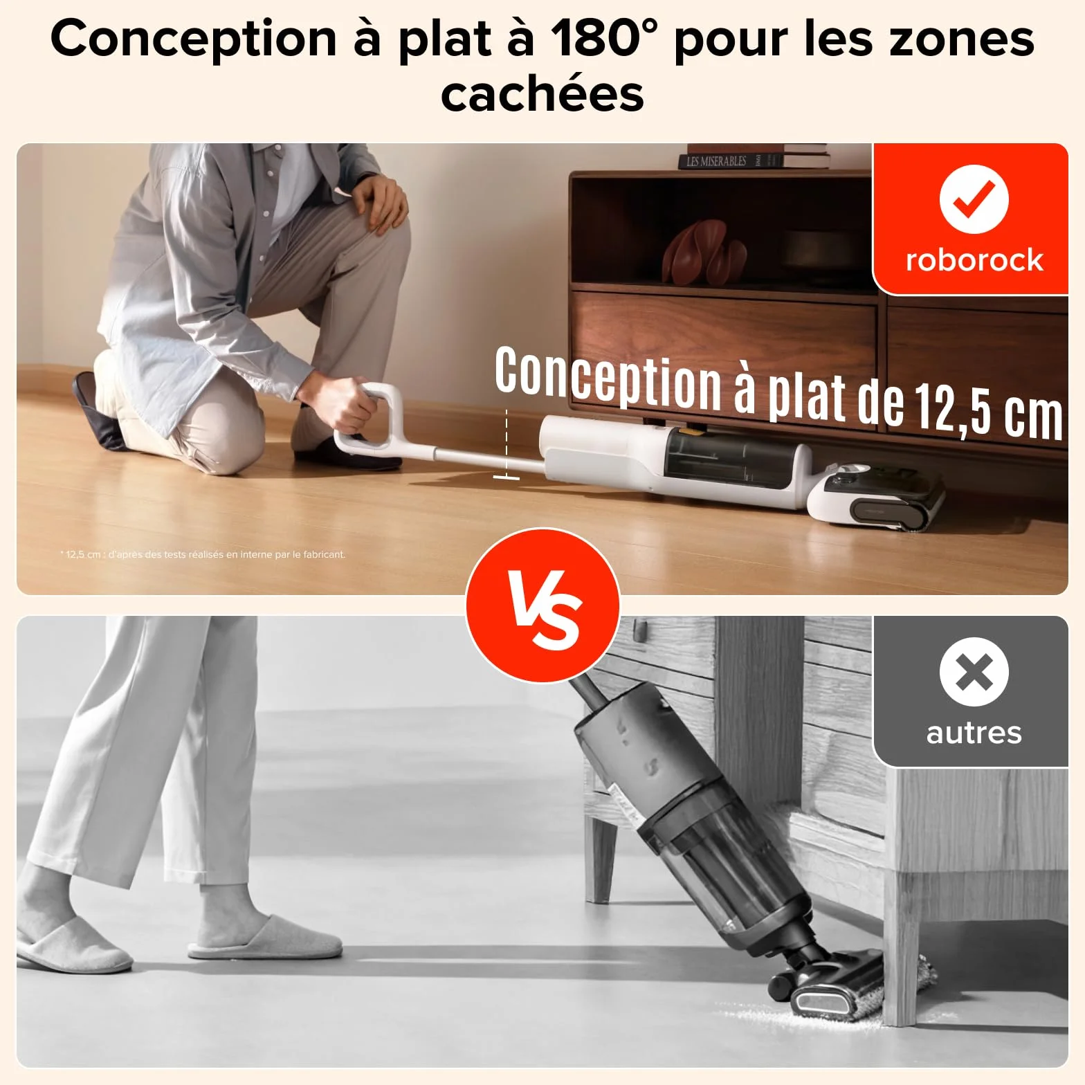 Roborock F25 GT Aspirateur Laveur 20 kPa sans Fil Autonettoyage 90°C