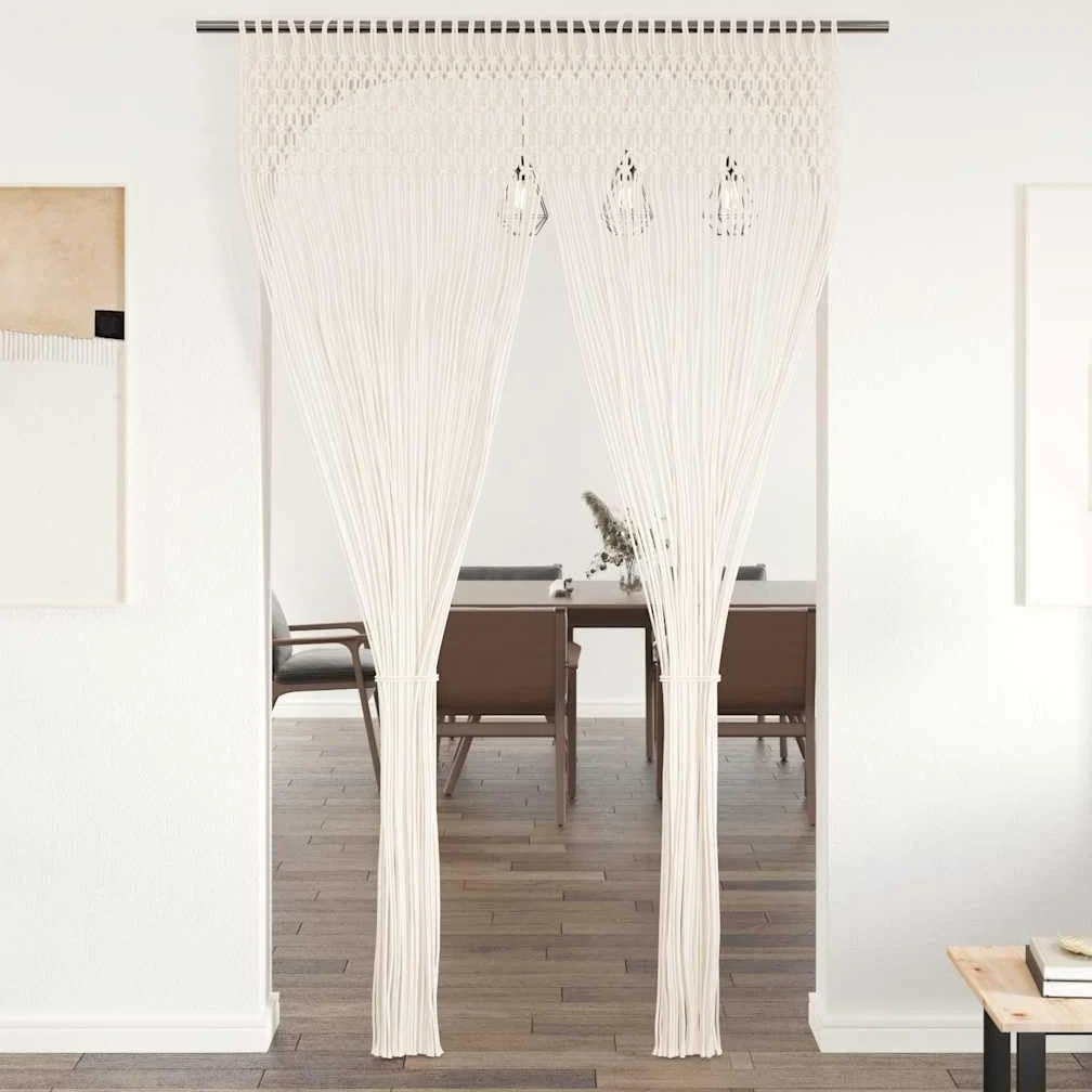 Rideau en macramé 140x240 cm Coton Salon A | Thermique Isolant Lumiere et Anti Chaleur Rideau Fenêtre pour Chambre et Intérieur