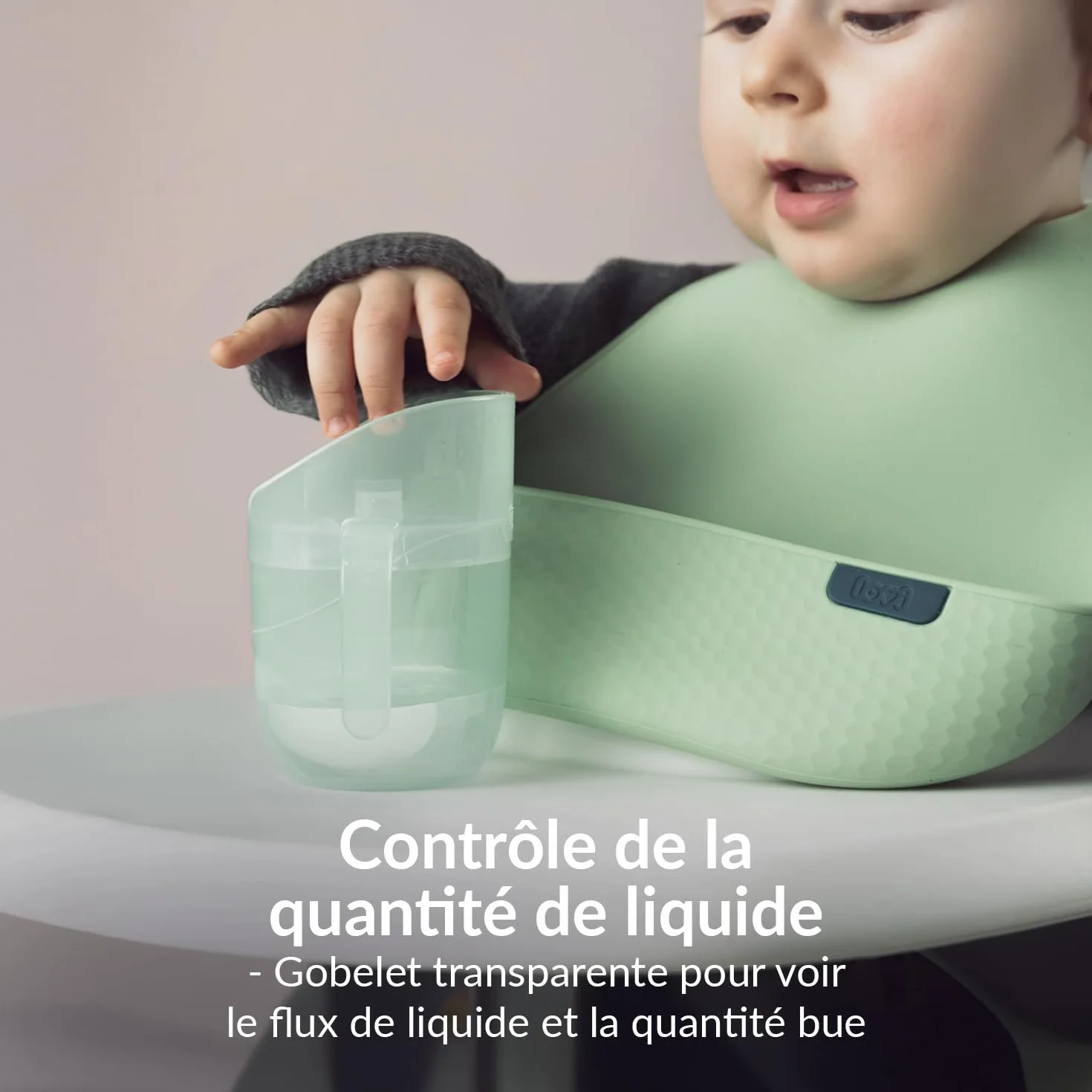 Difrax LOVI Genius Tasse d’Apprentissage Bébé 150 ml Débit Lent Vert