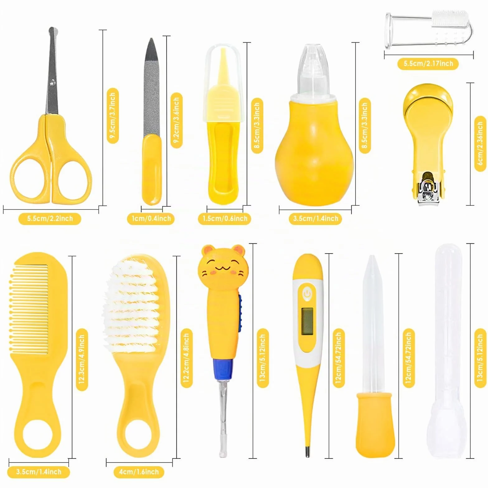 HyAdierTech Trousse de Soin Bébé Set Naissance Kit 13 Pièces (Jaune)