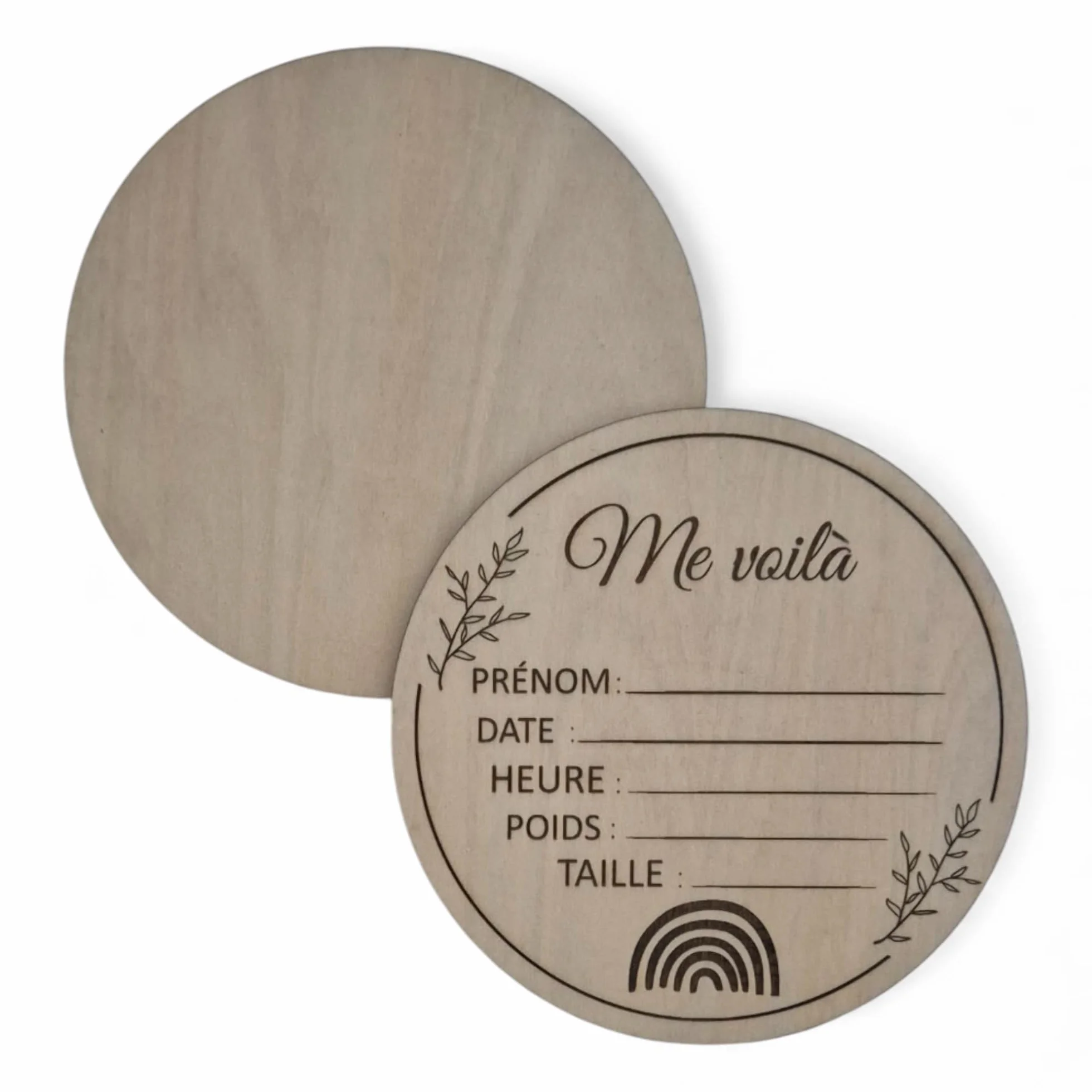 Plaque Bois Naissance Personnalisable Bonjour le Monde Décoration Chambre Bébé Prénom Date Heure Poids Taille