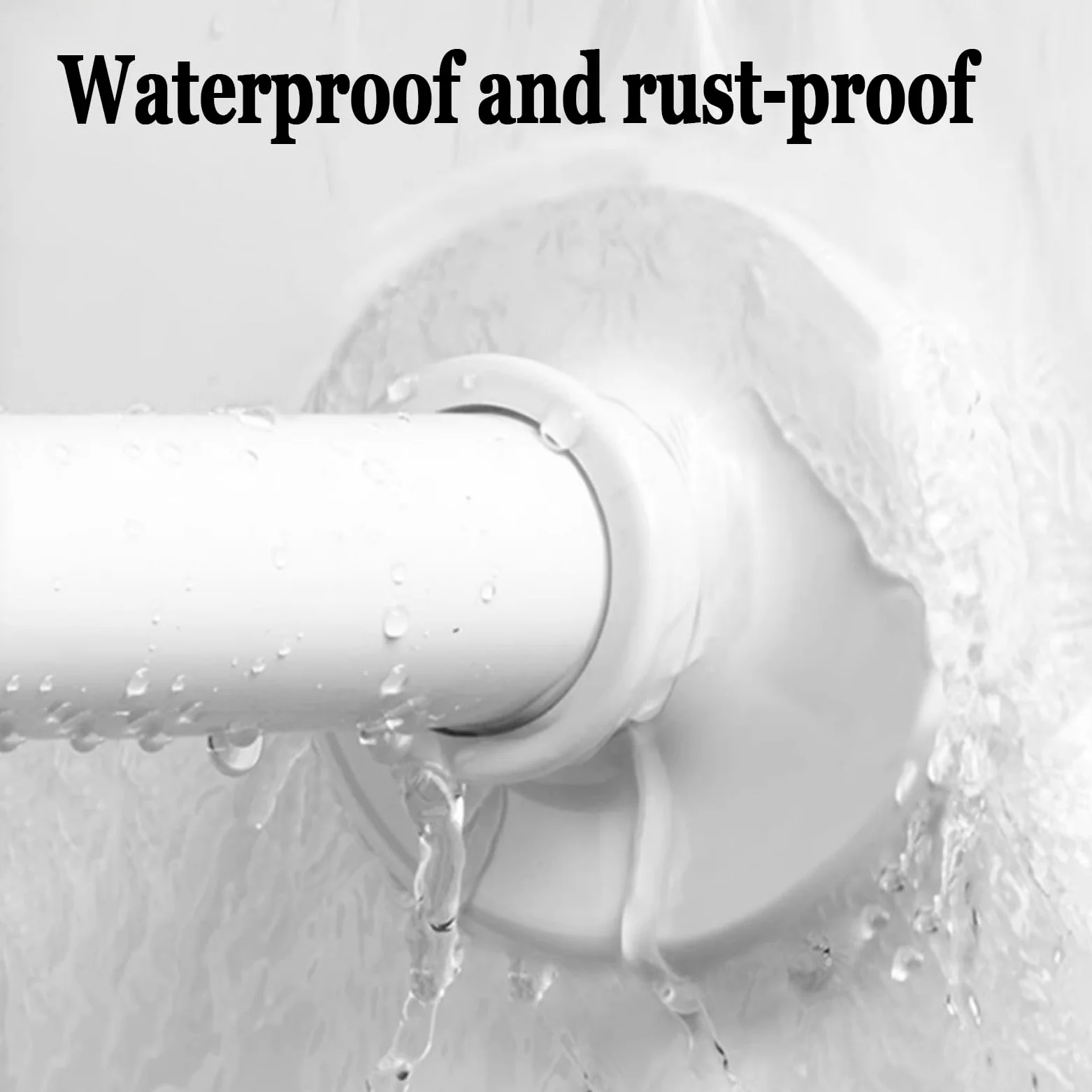 Tringle de douche incurvée sans perçage en acier inoxydable 304 blanc 95 x 95 cm – Barre de baignoire d'angle pour une installation facile et un design élégant