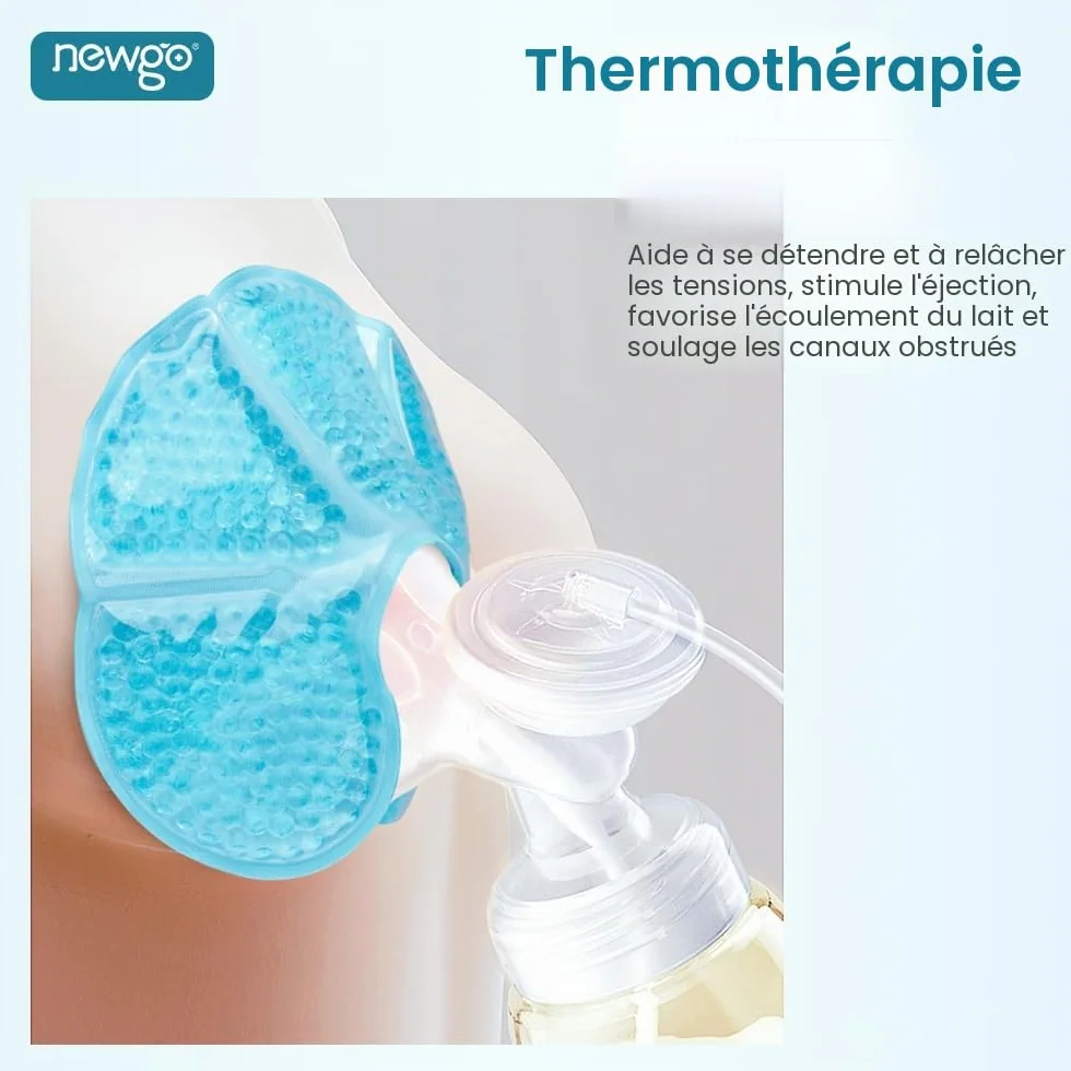 NEWGO Lot de 2 coussinets rafraîchissants 3 en 1 pour allaitement, compresses de refroidissement et chauffage