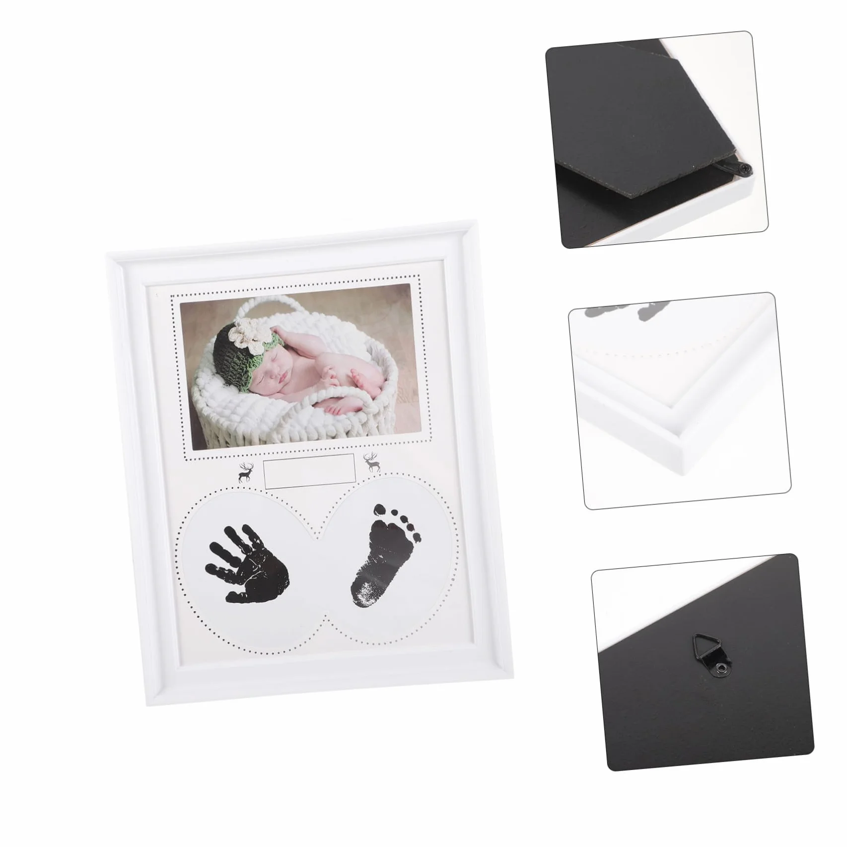 Cadre Photo Personnalisé Blanc Souvenir Naissance Mains Décoration Maison