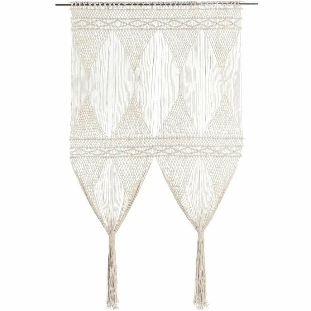 Rideau en macramé 140x240 cm Coton Salon | Thermique Isolant Lumiere et Anti Chaleur Rideau Fenêtre pour Chambre et Intérieur