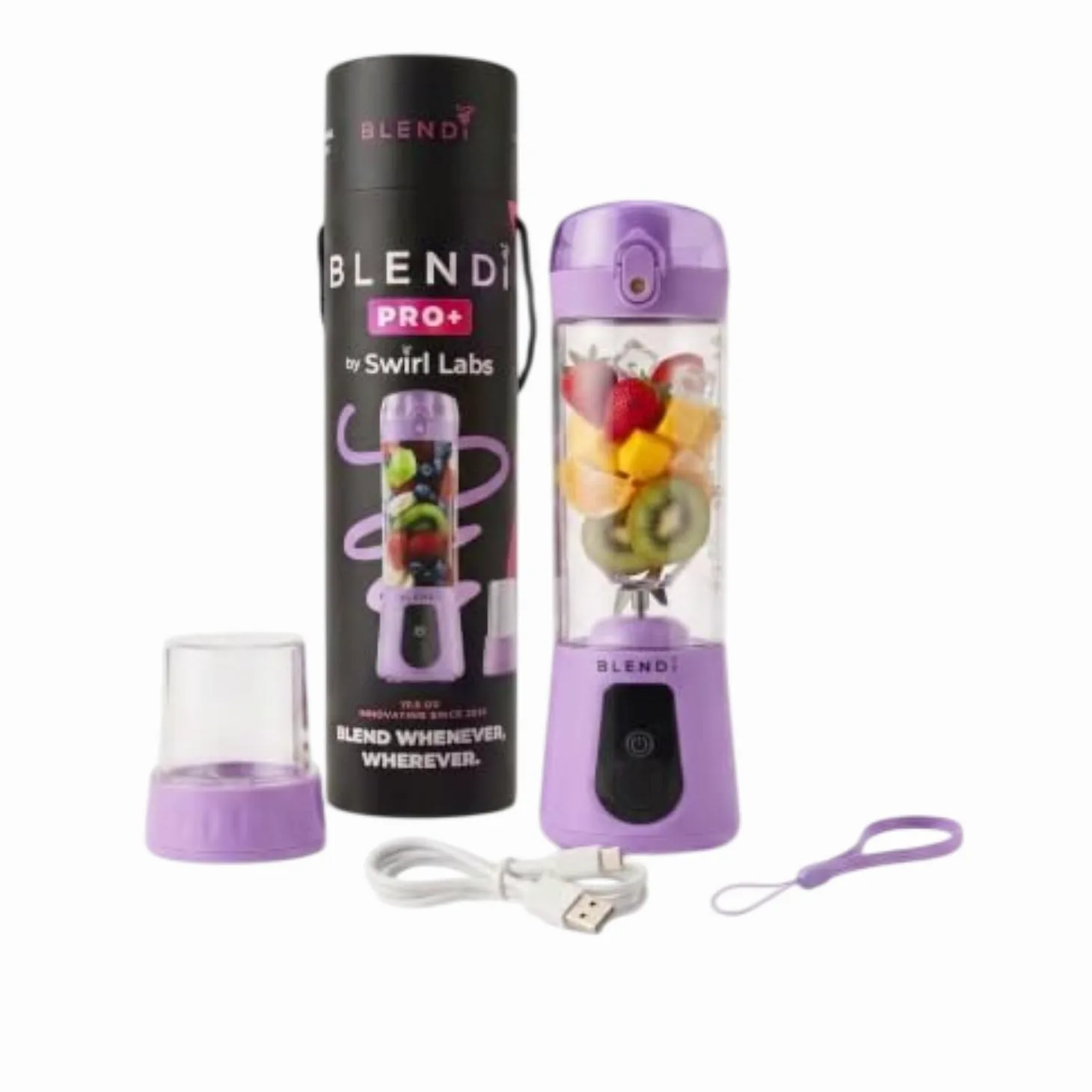 BLENDi Pro+ Mélangeur portable (500 ml, violet) – Puissant moteur de 120 W, rechargeable par USB-C, mélangeur personnel sans fil pour smoothies, milkshakes et plus encore – Sans BPA, autonettoyant