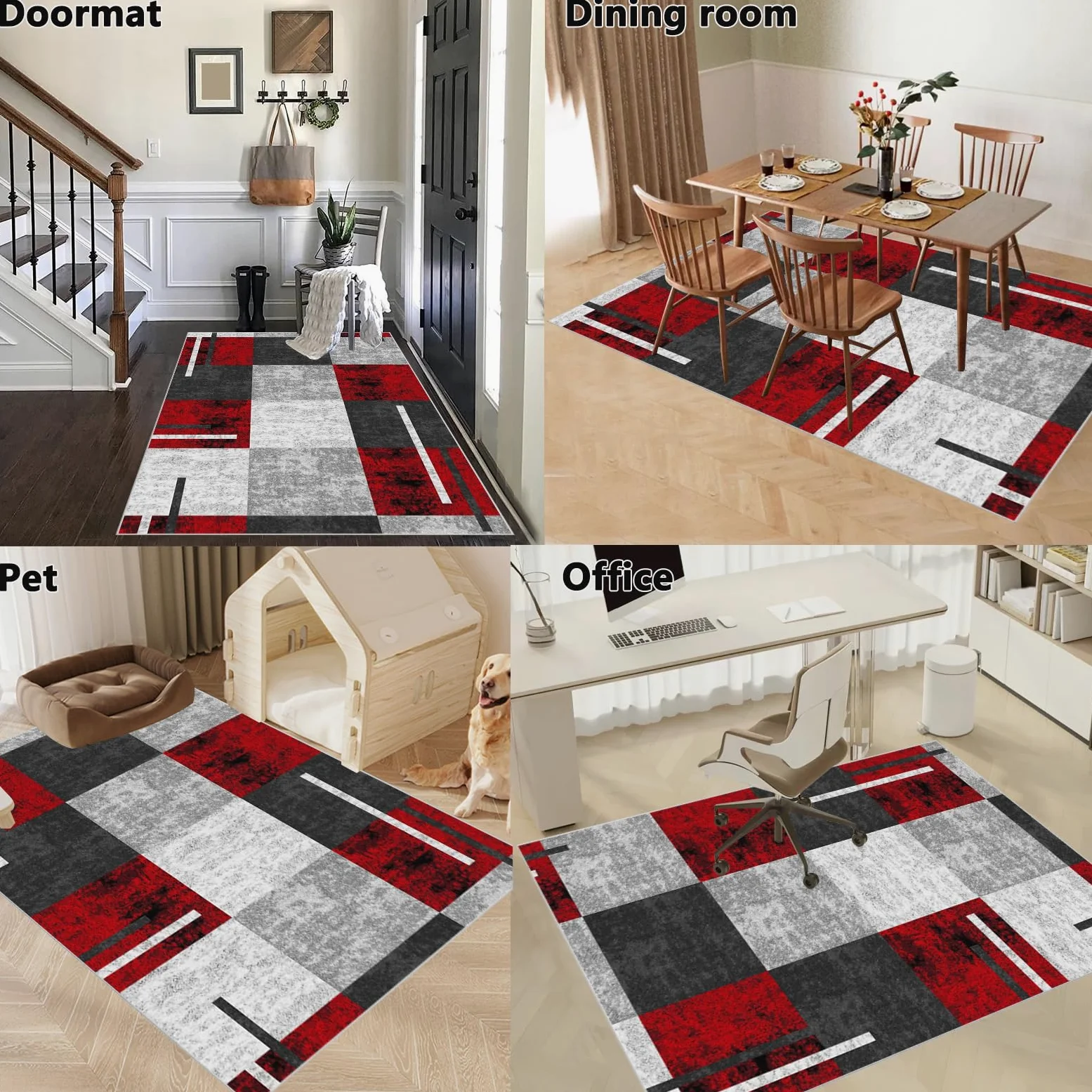 Tapis de Chaise de Bureau 120 x 140 cm Tapis de Sol Bureau pour Sol en Bois Dur, Tapis de Chaise Gaming Antidérapant, Tapis de Bureau pour Chaises Roulantes, Tapis protège-Sol pour Chaise de Bureau