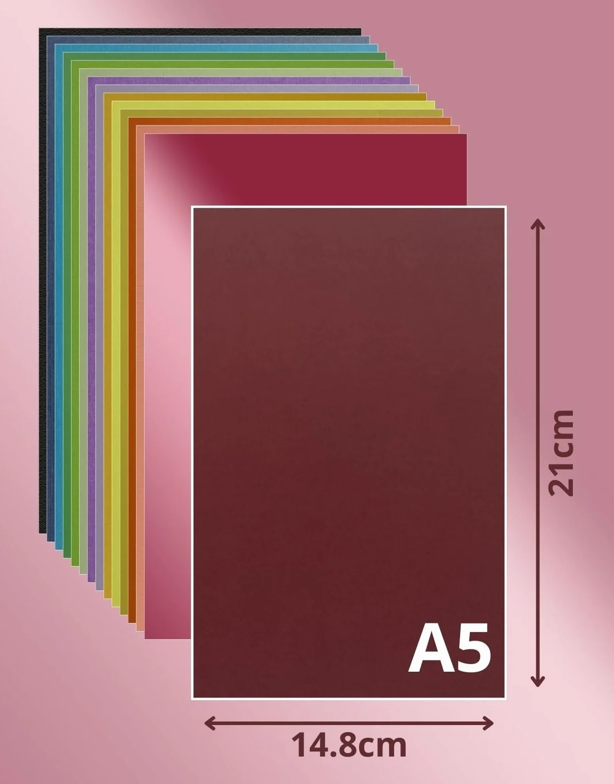 Papier cartonné texturé A5 250g 56 unités 28 couleurs