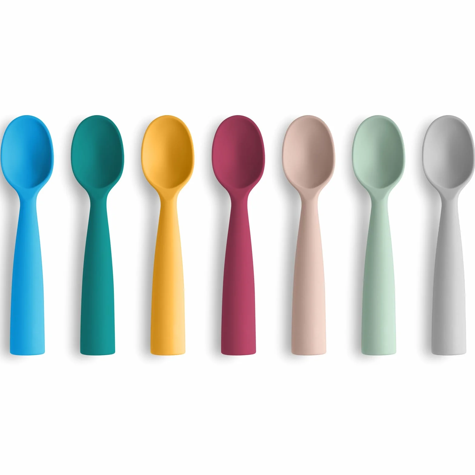 Vicloon Cuillères en Silicone pour Bébé Anti-dérapant Ultra-douce 7pces