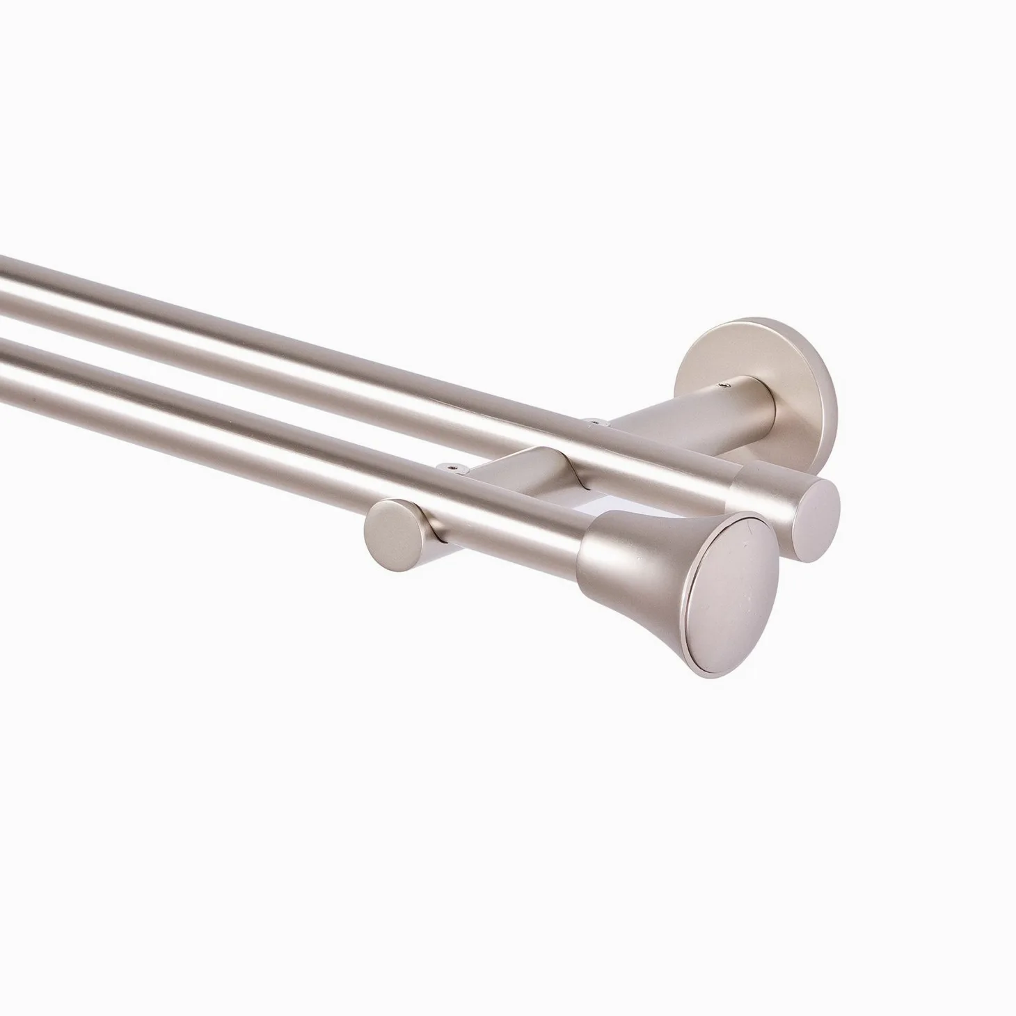 MDEKOR Tringle à rideaux 2 voies en chrome Mat Métal, 180